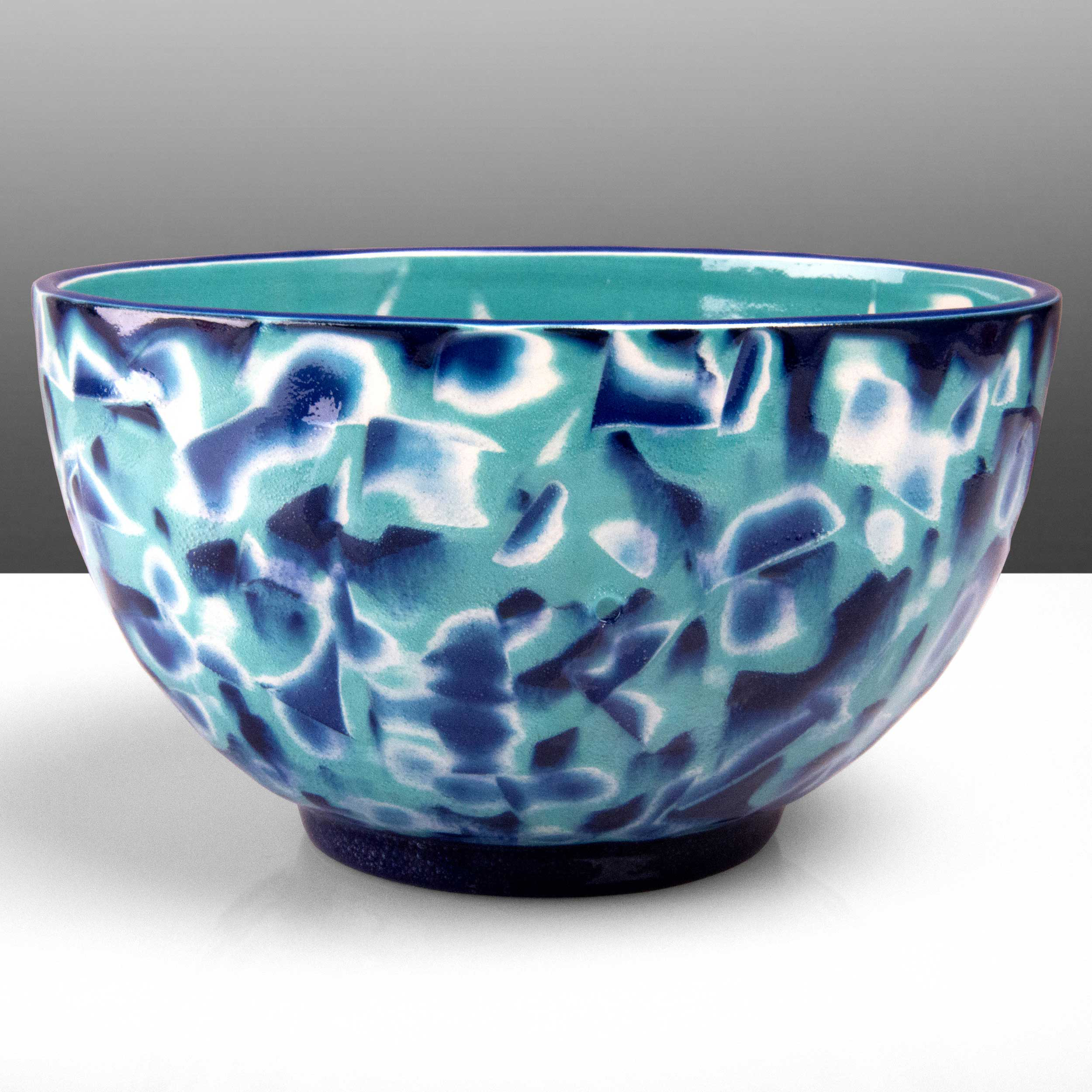 Turquoise Blue Reef Series Ceramic Bowl by Rowena Gilbert