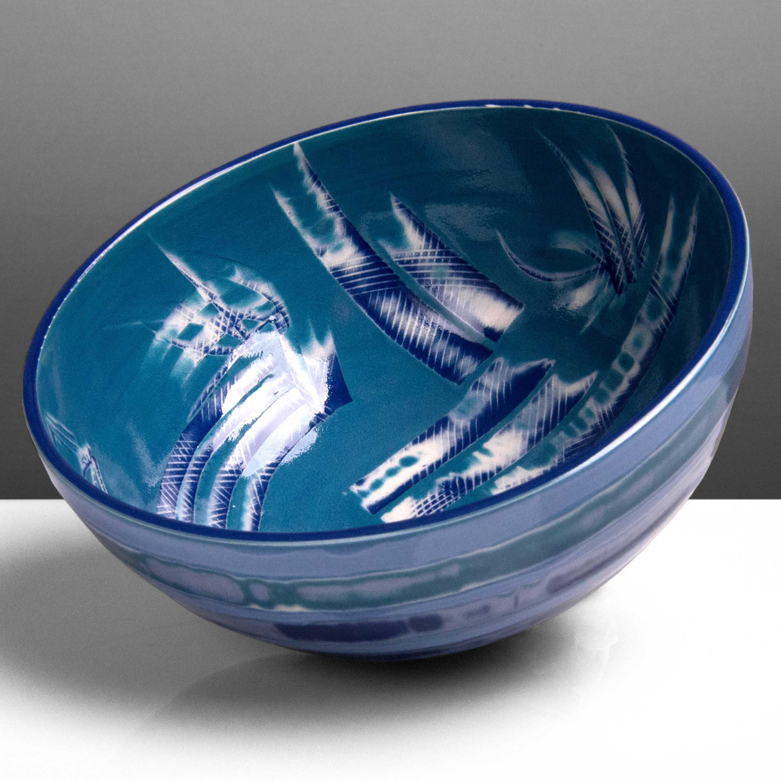 Cerulean Blue Reef Series Ceramic Bowl by Rowena Gilbert