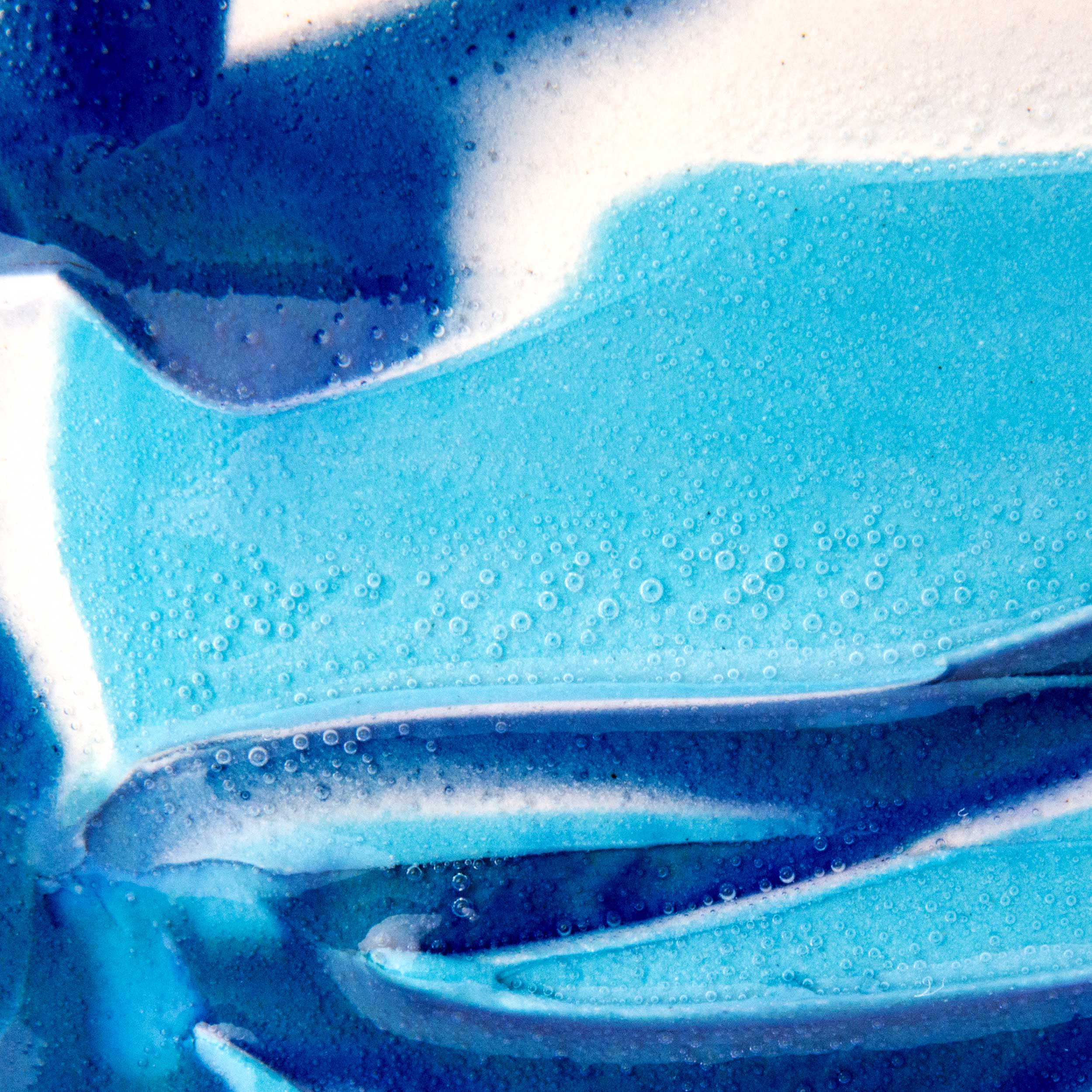 Underwater Glaze Effect on Blue Turquoise Deep Ceramic Bowl