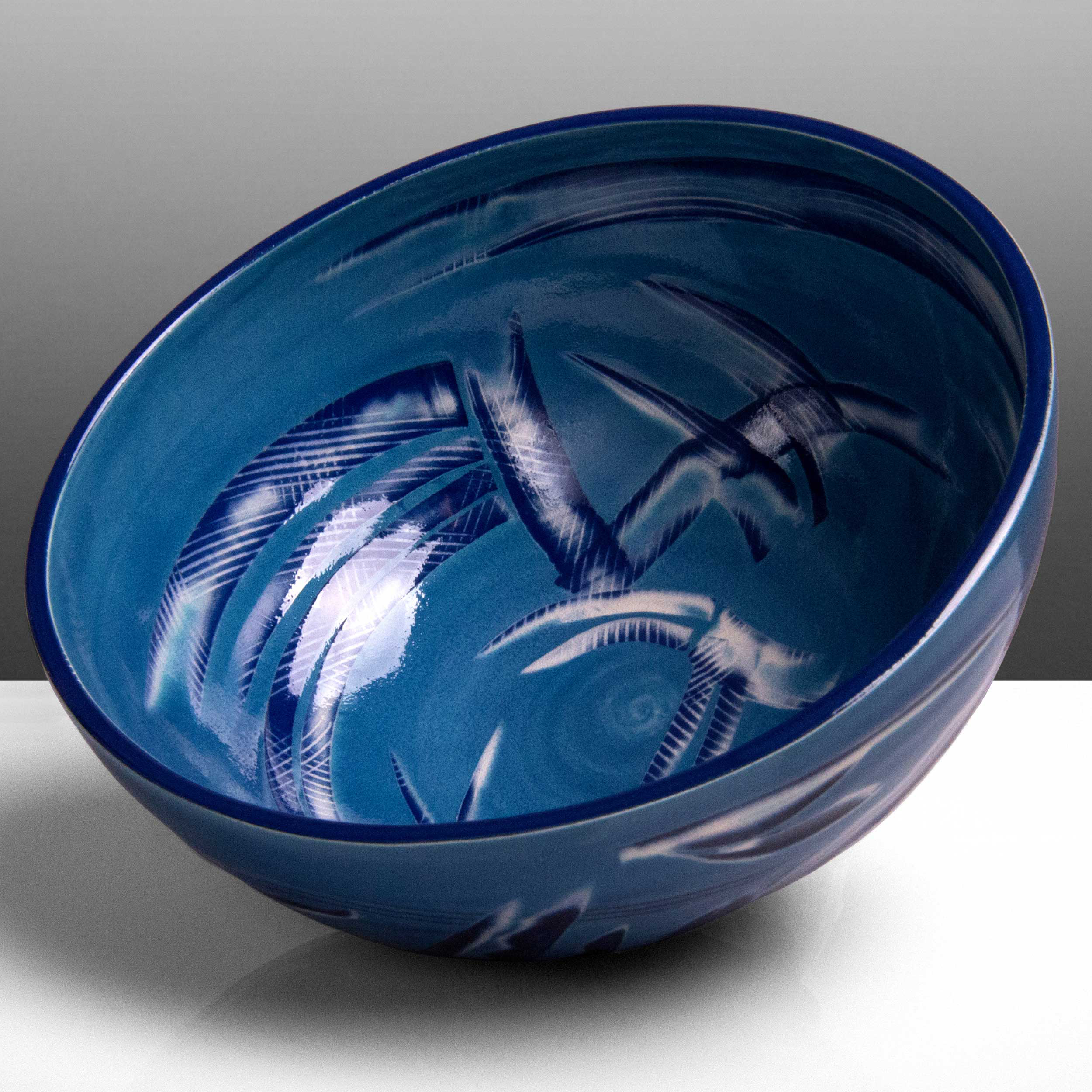  Blue Reef Series Ceramic Bowl by Rowena Gilbert