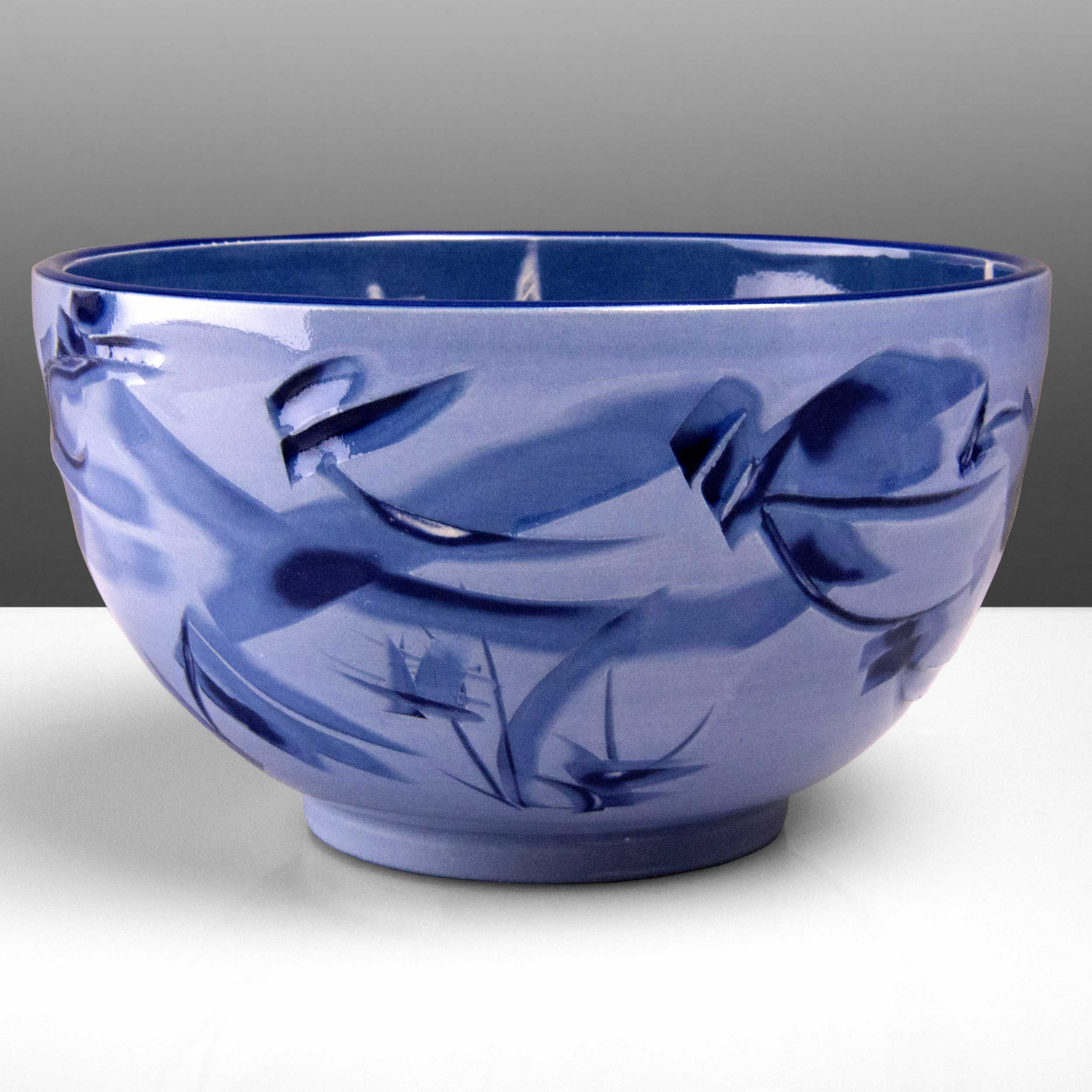 Iris Violet Purple Ceramic Bowl by Rowena Gilbert