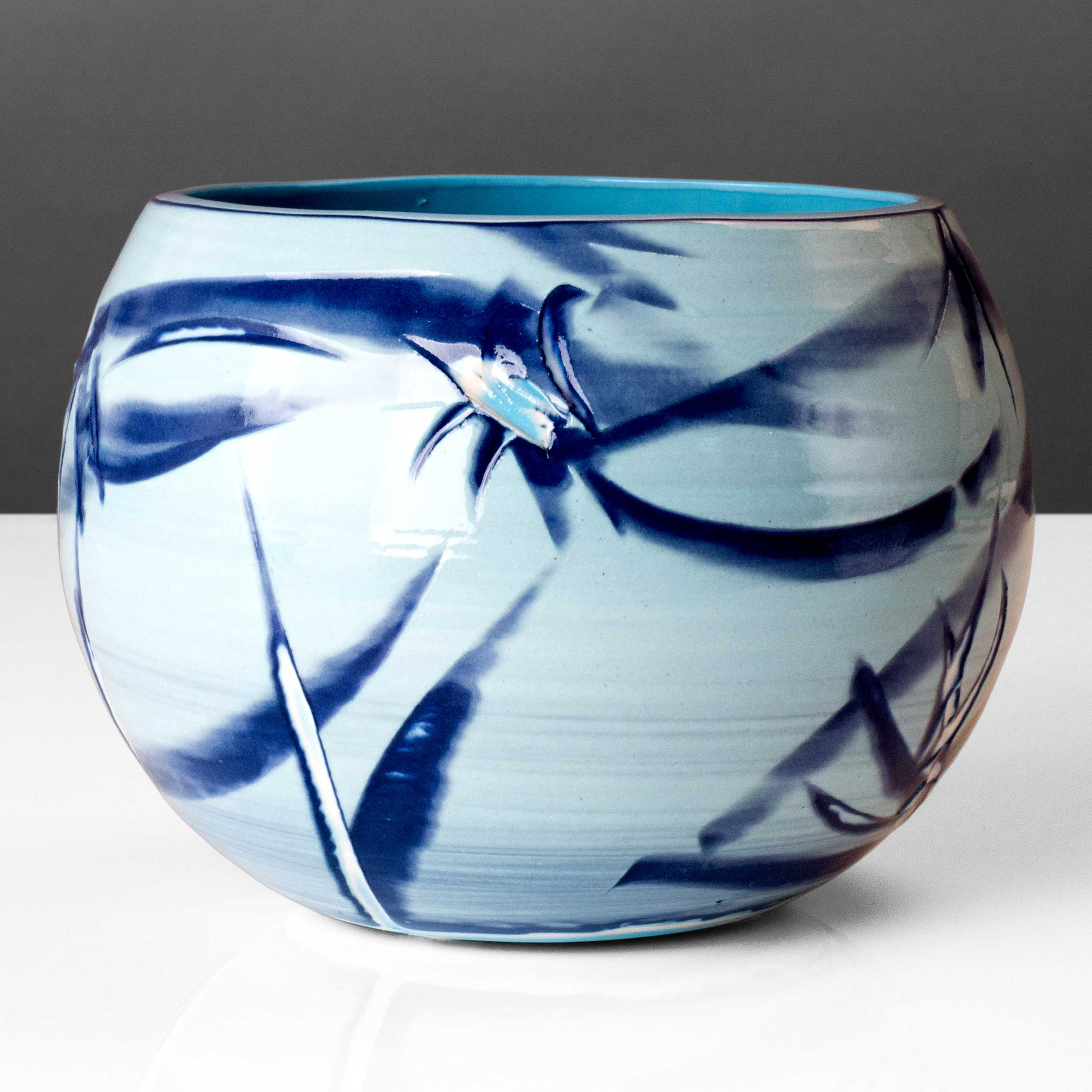  Blue Reef Series Spherical Bowl Vase by Rowena Gilbert