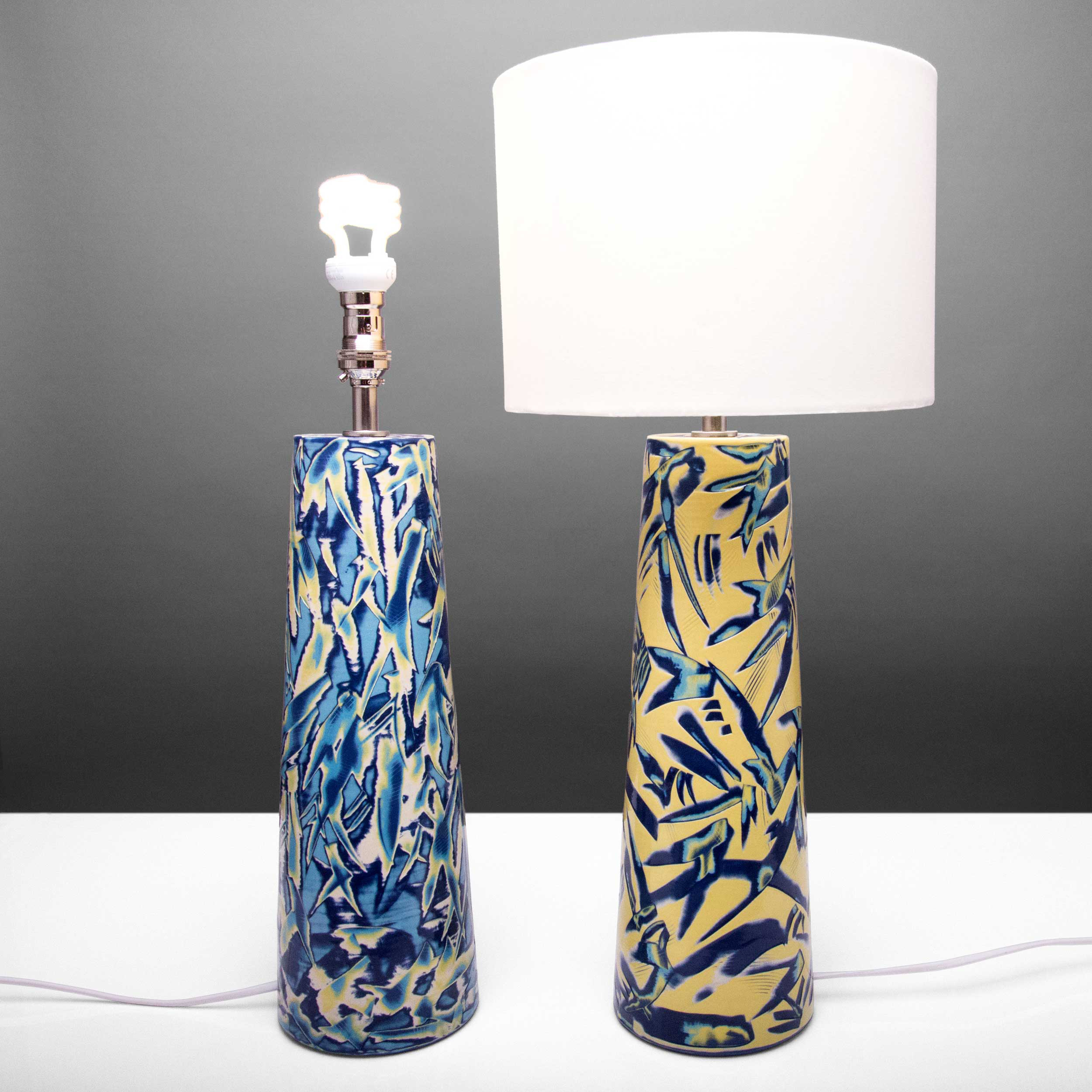 Lamp Bases Reef Series Contemporary, Ceramic Vase Teal Table Lamp