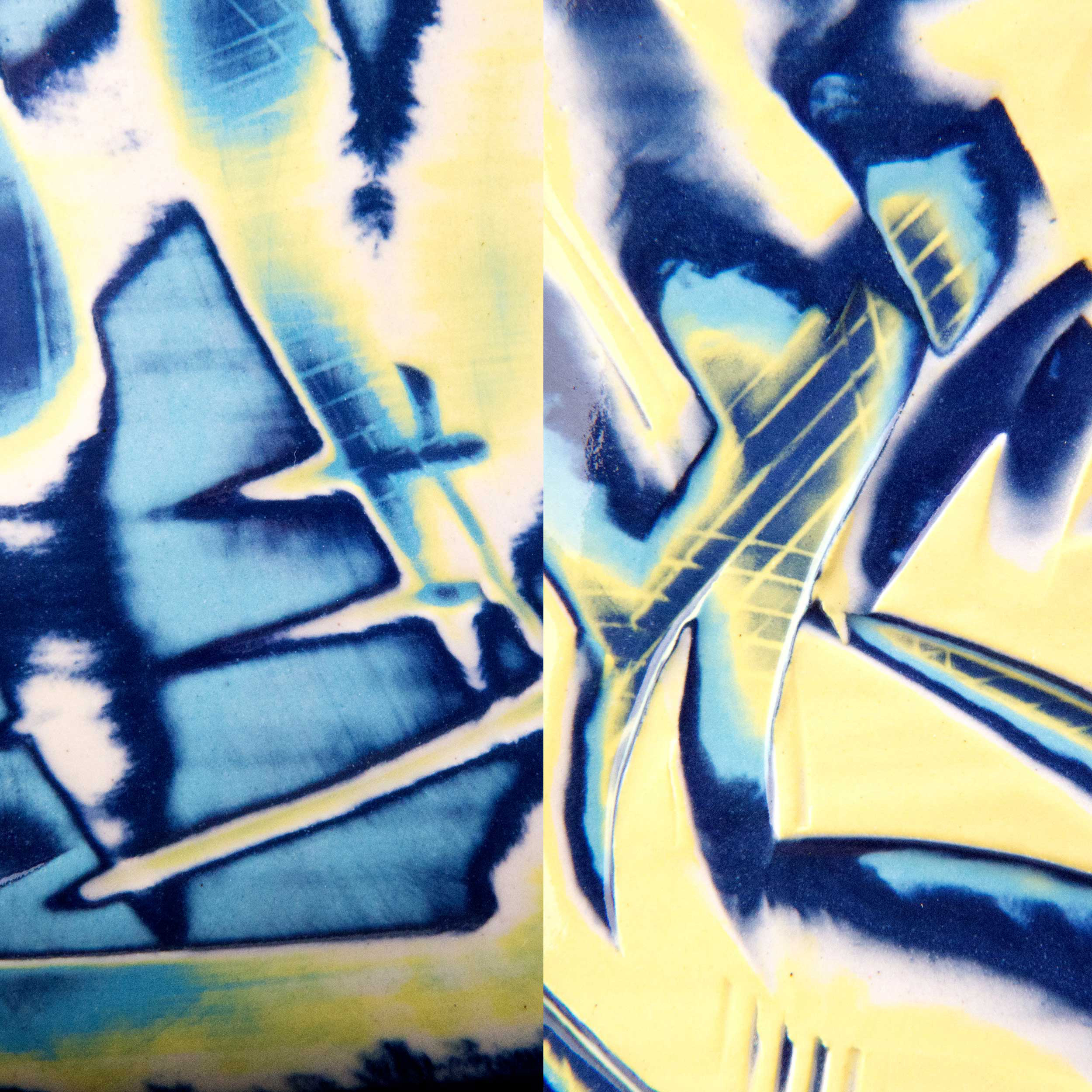 Ceramic Sgraffito Graffiti Reef Series by Rowena Gilbert