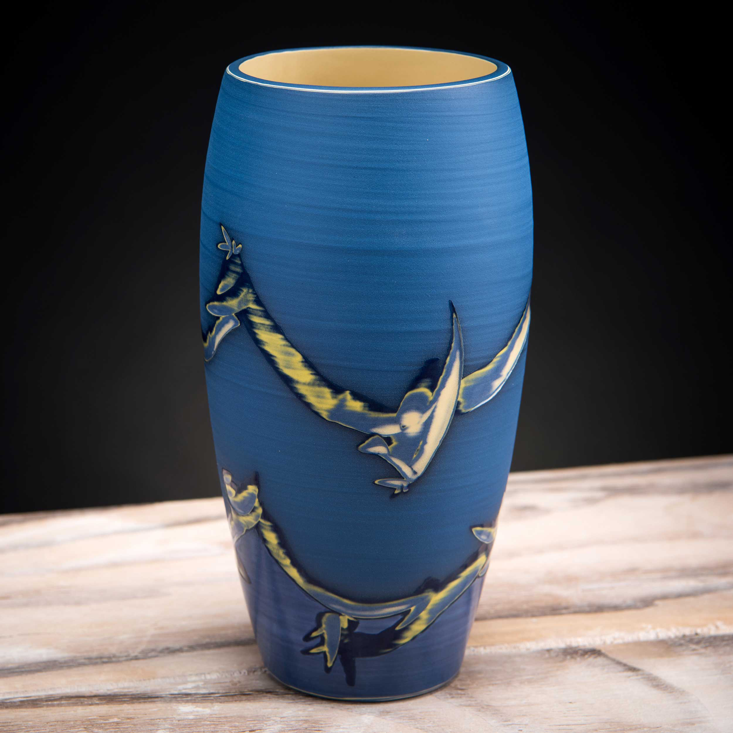 Blue Ceramic Vase Coast Series by Rowena Gilbert