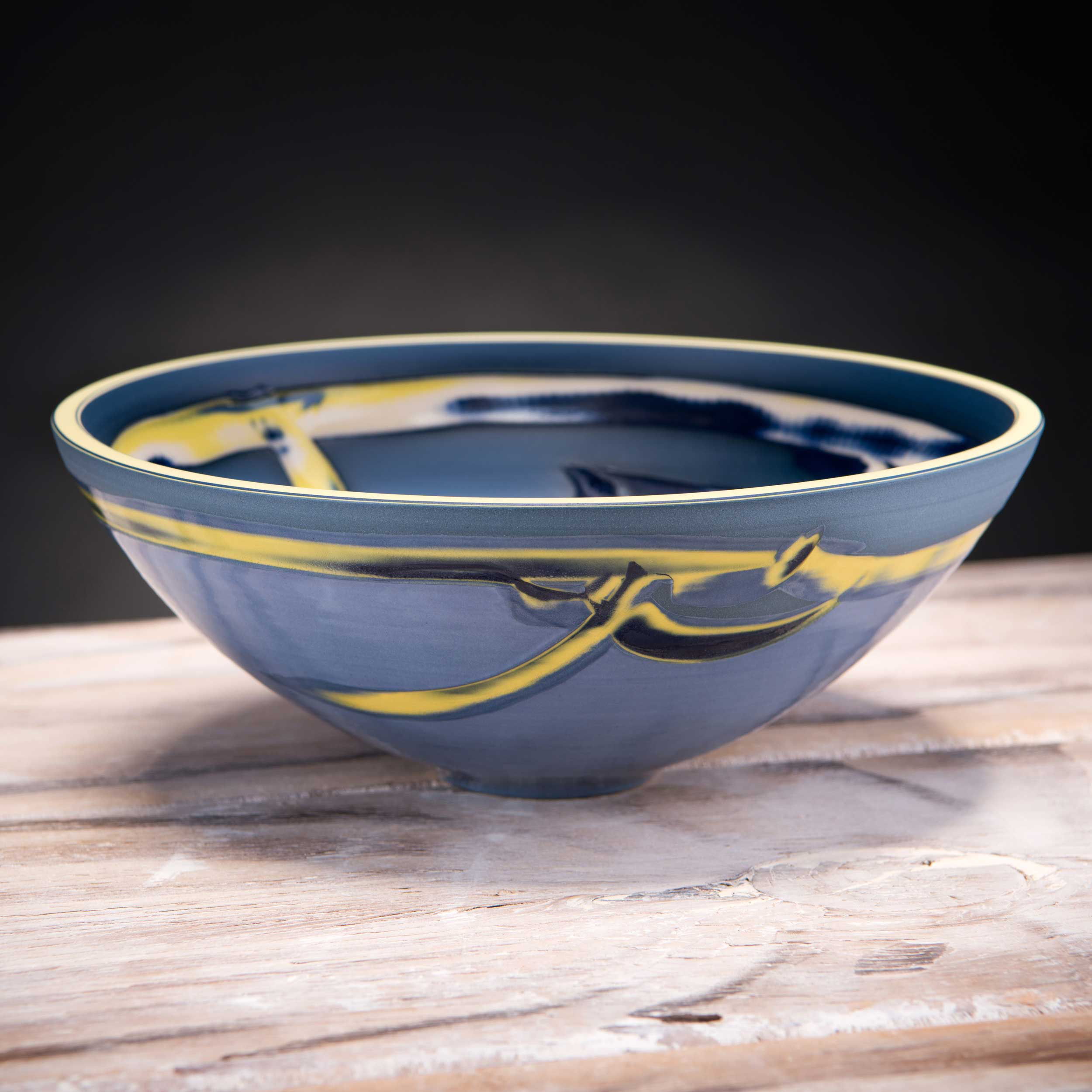 Blue Low Centre Bowl Coast Series by Rowena Gilbert