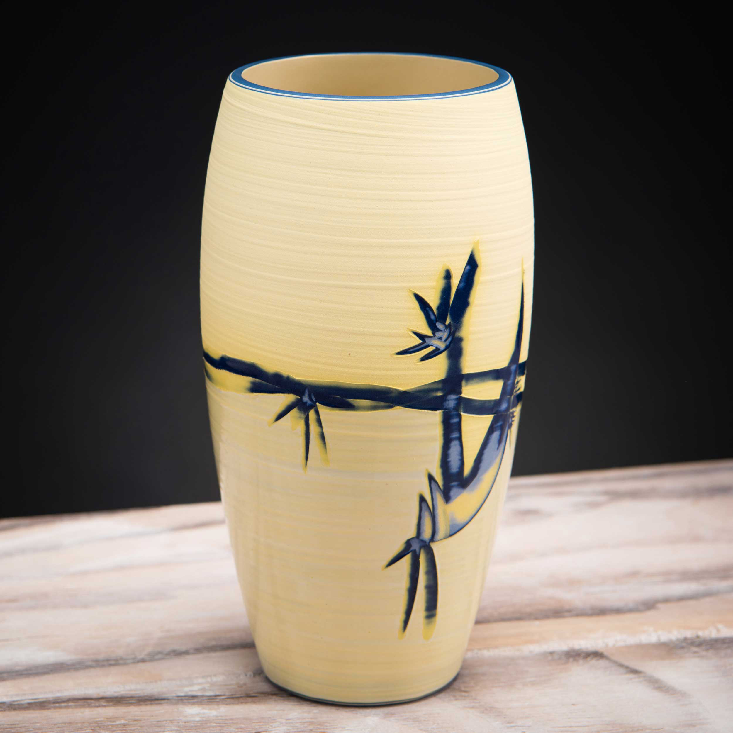 Shoreline Yellow Ceramic Vase Coast Series by Rowena Gilbert