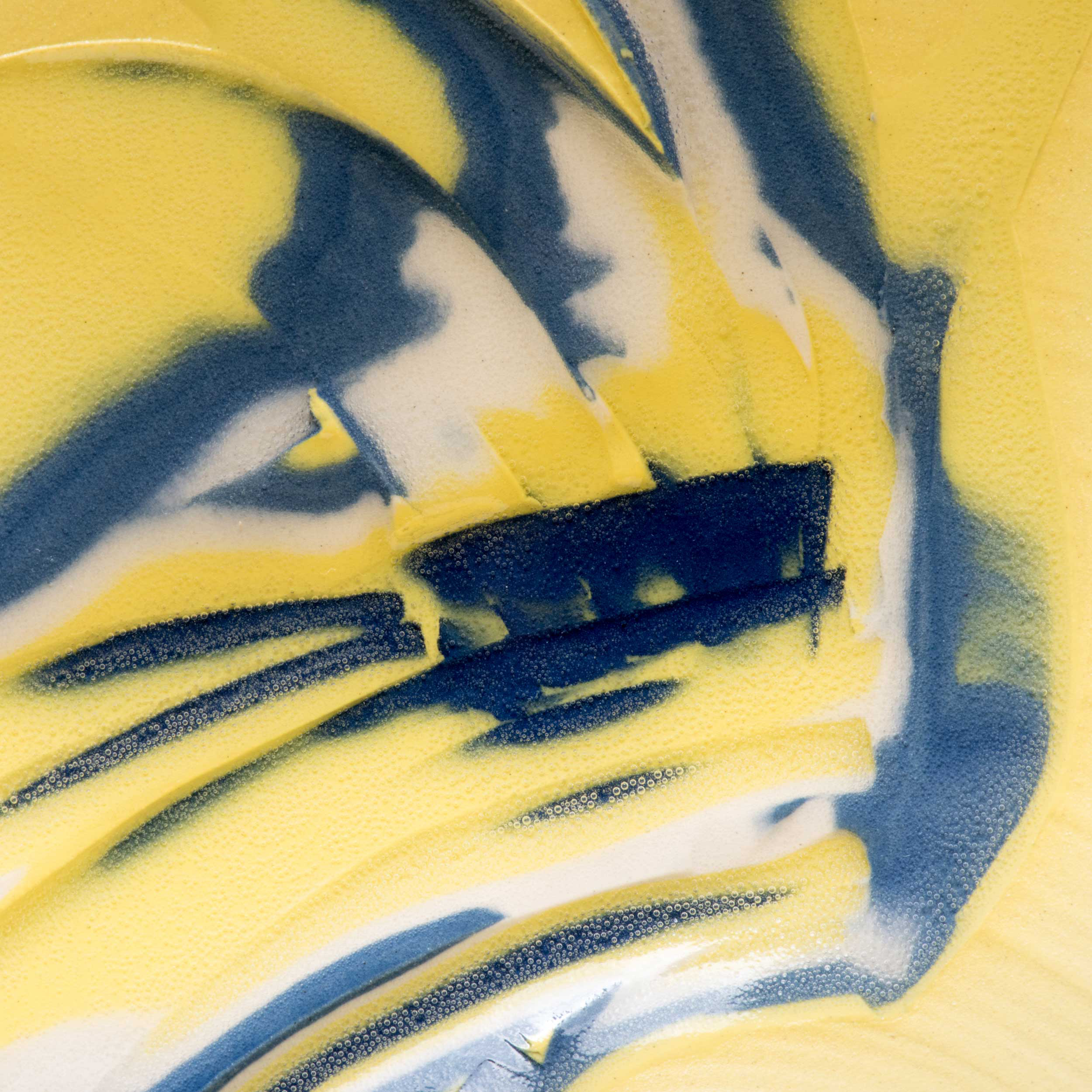 Yellow Sgraffito Ceramic Detail by Rowena Gilbert
