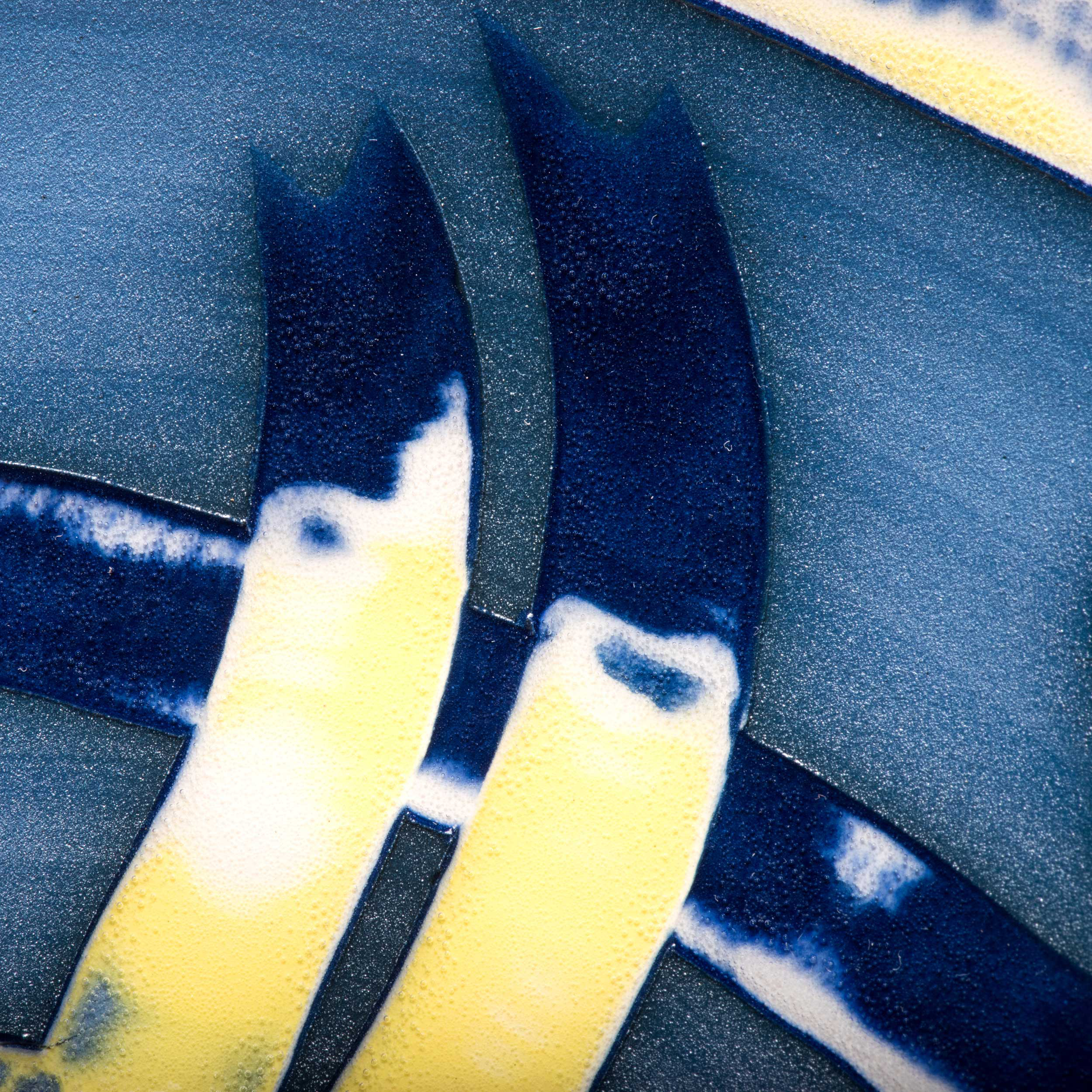 Dark Blue Clay Slip Detail Low Centre Bowl Coast Series by Rowen