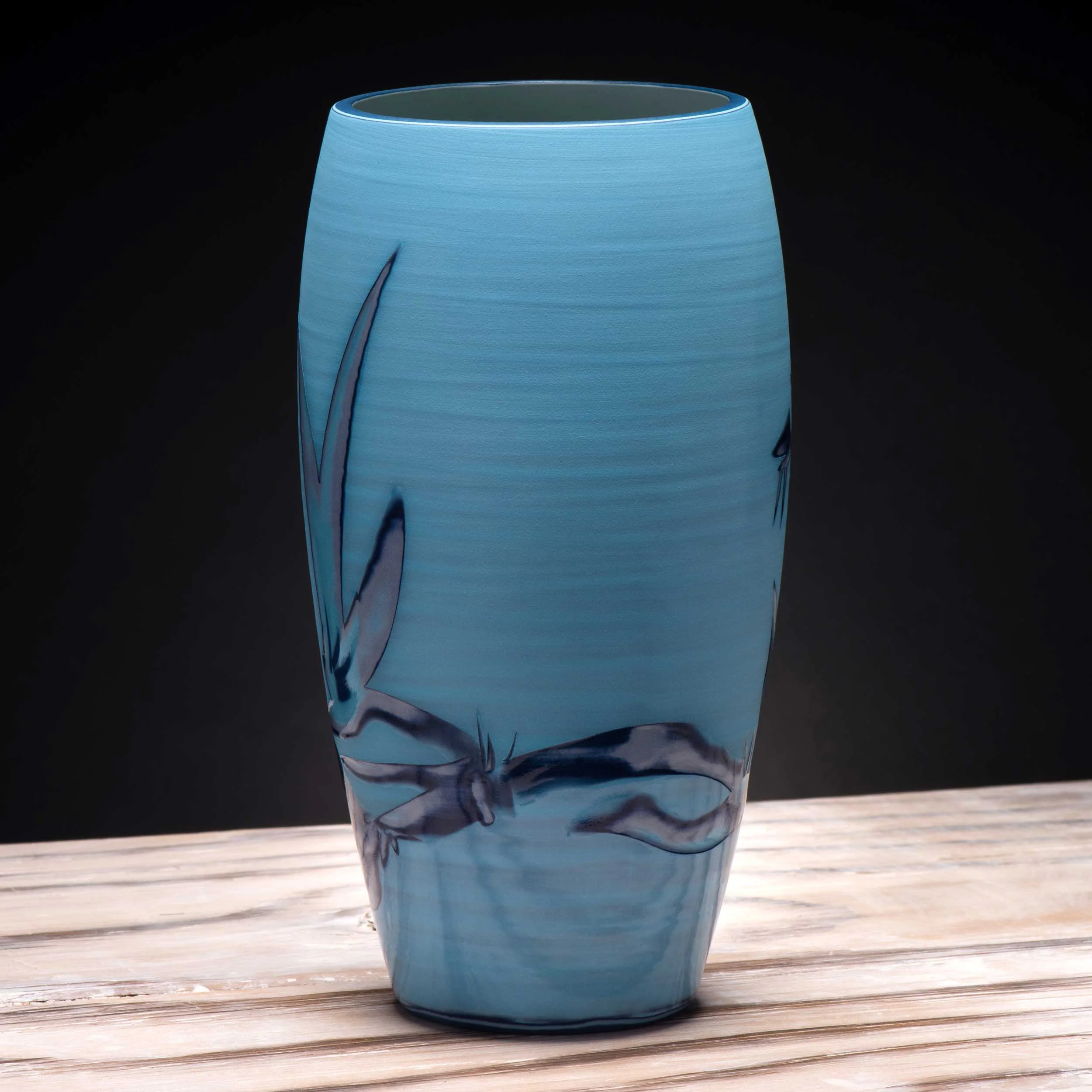 Ceramic Vase in Turquoise Electric Blue by Rowena Gilbert