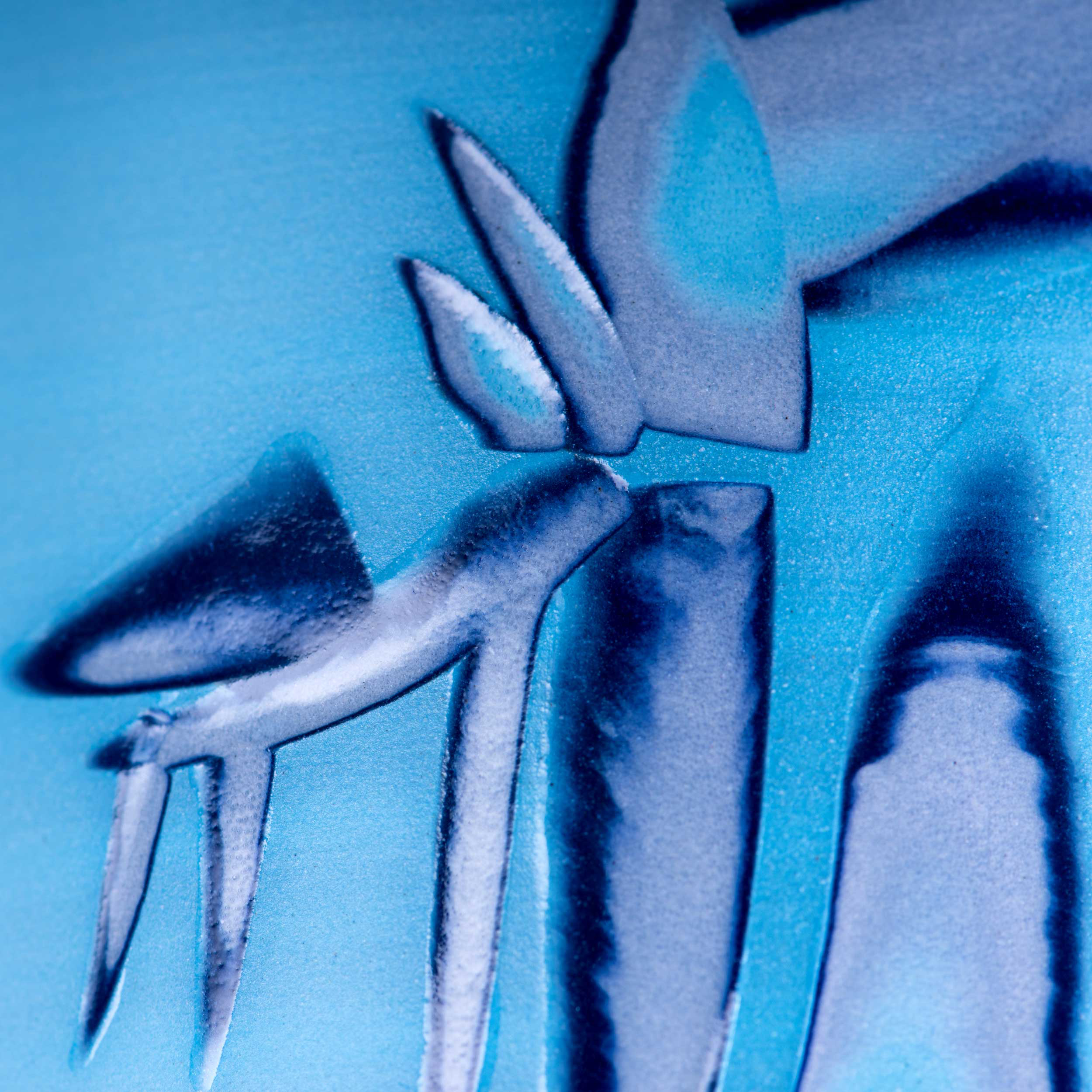 Turquoise Sgarffito Expression Sea Sky Vase Detail by Rowena Gil