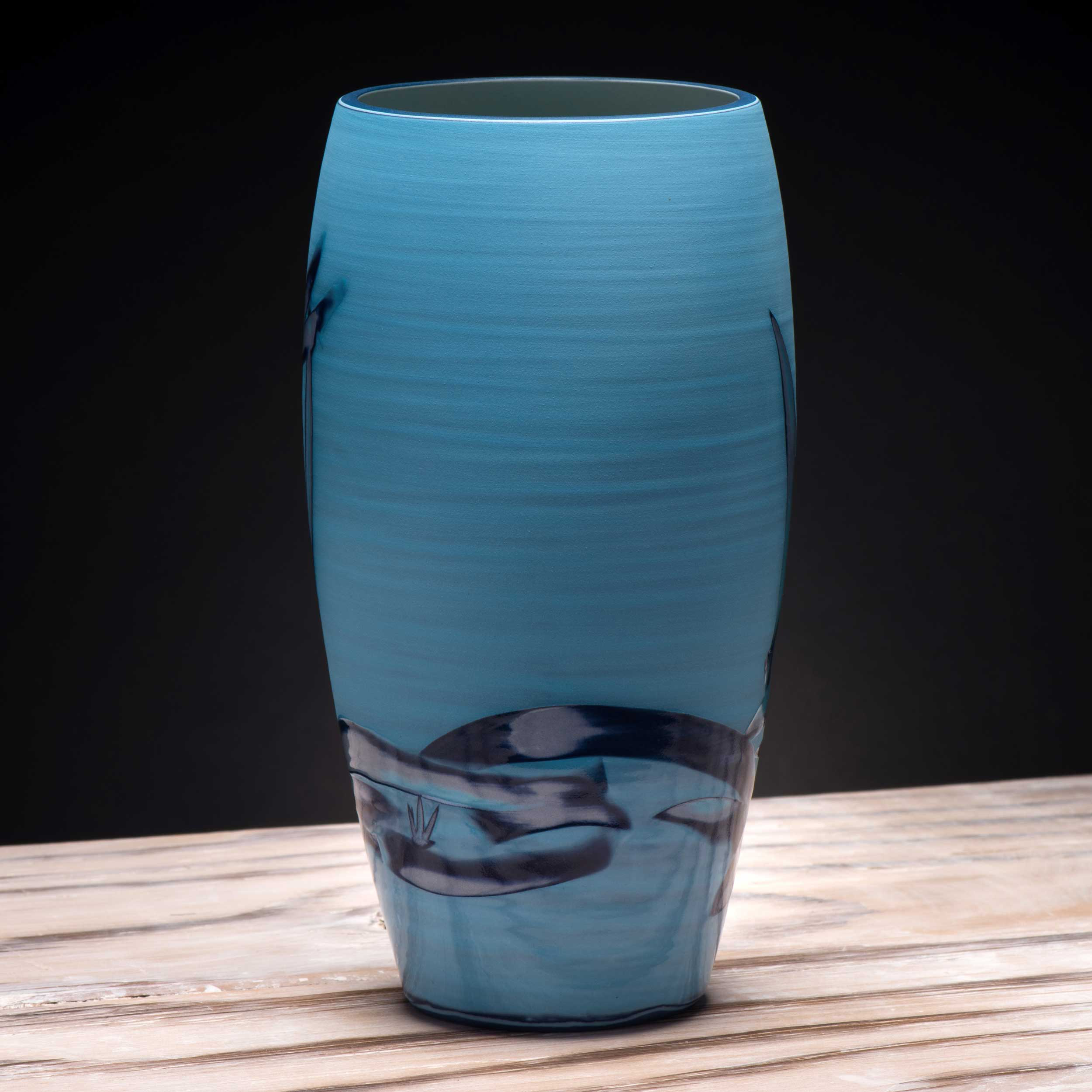 Tropical Sea Ceramic Vase by Rowena Gilbert in Turquoise Electri