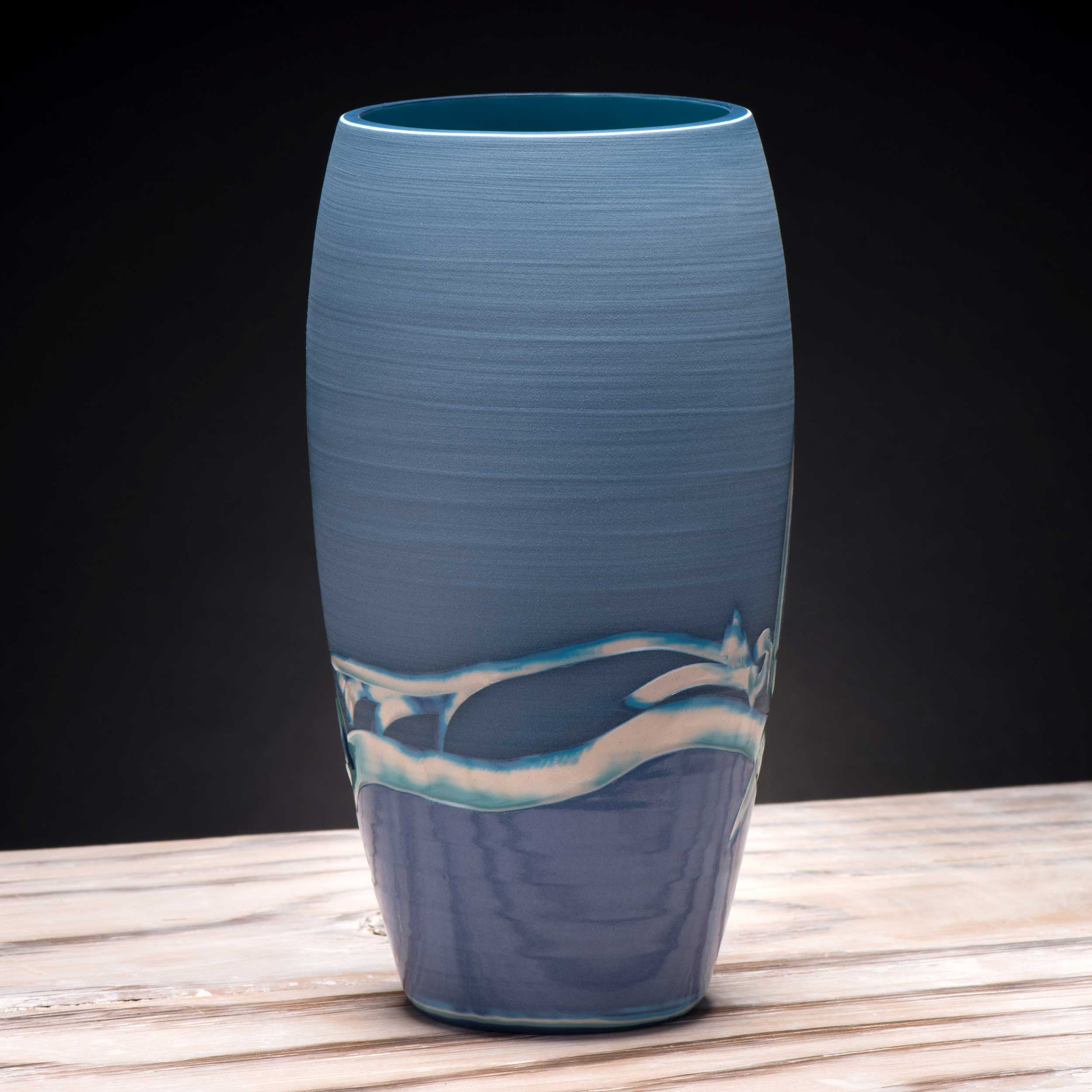 Sea Ripples Pattern Ceramic Vase by Rowena Gilbert