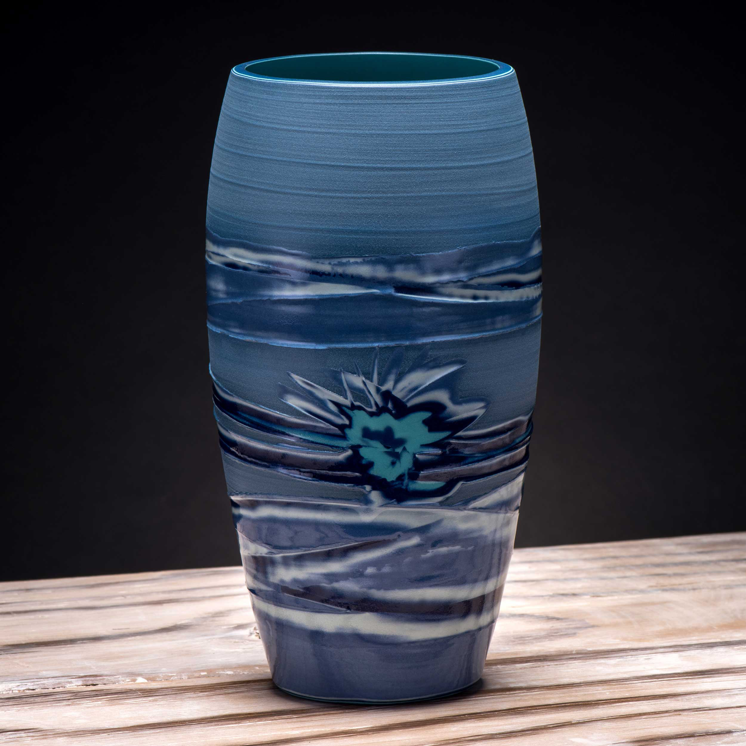 Sea Splash Japanes Style Ceramic Vase by Rowena Gilbert
