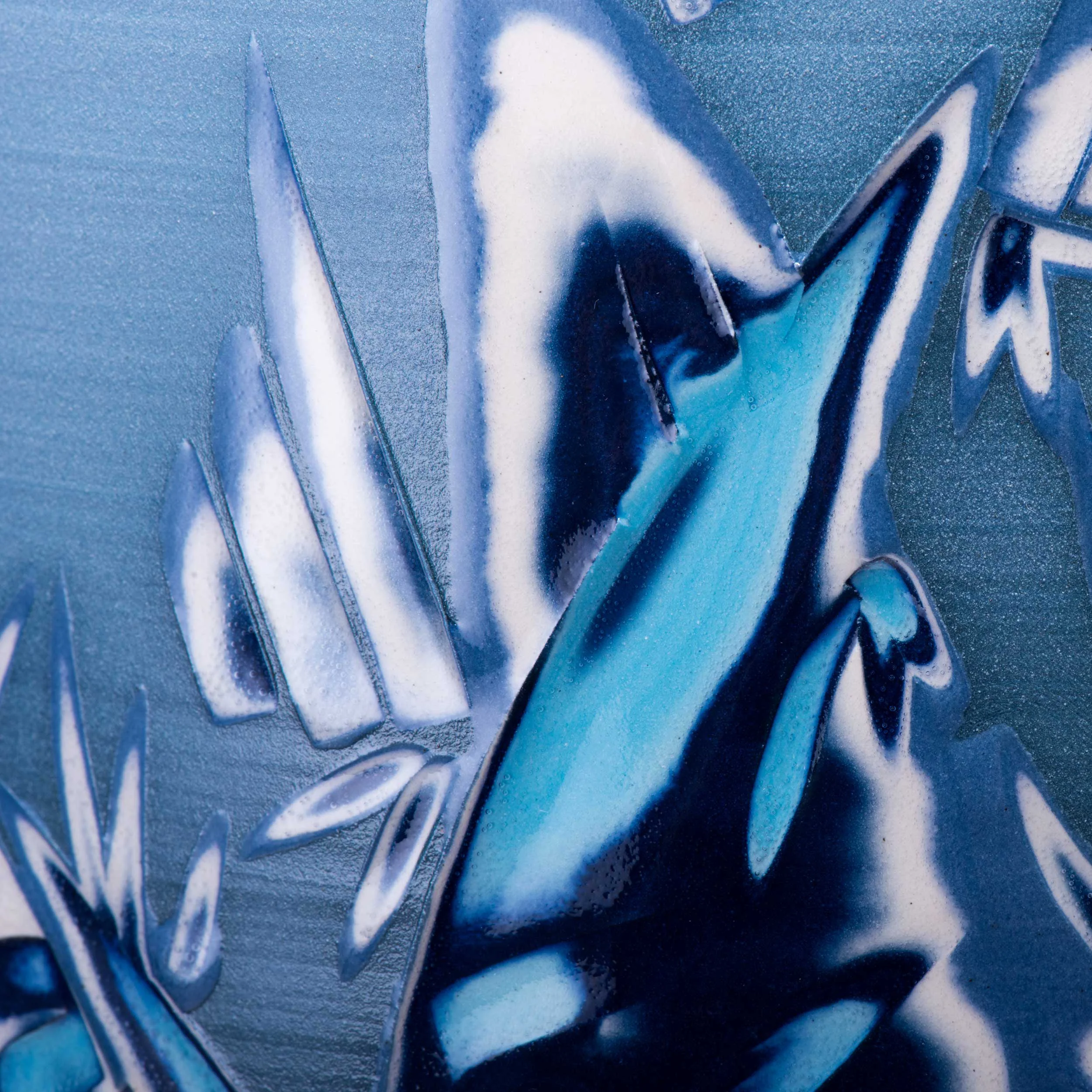 Vase Detail Sea Wave Seascape Pattern by Rowena Gilbert