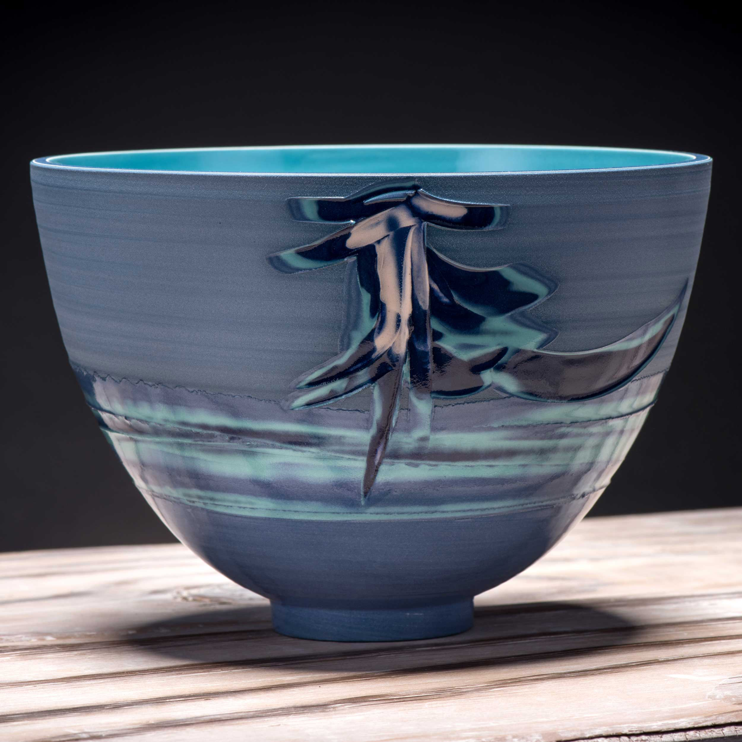 Japanese Style Waterfall Ceramic Bowl by Rowena Gilbert Coast Se