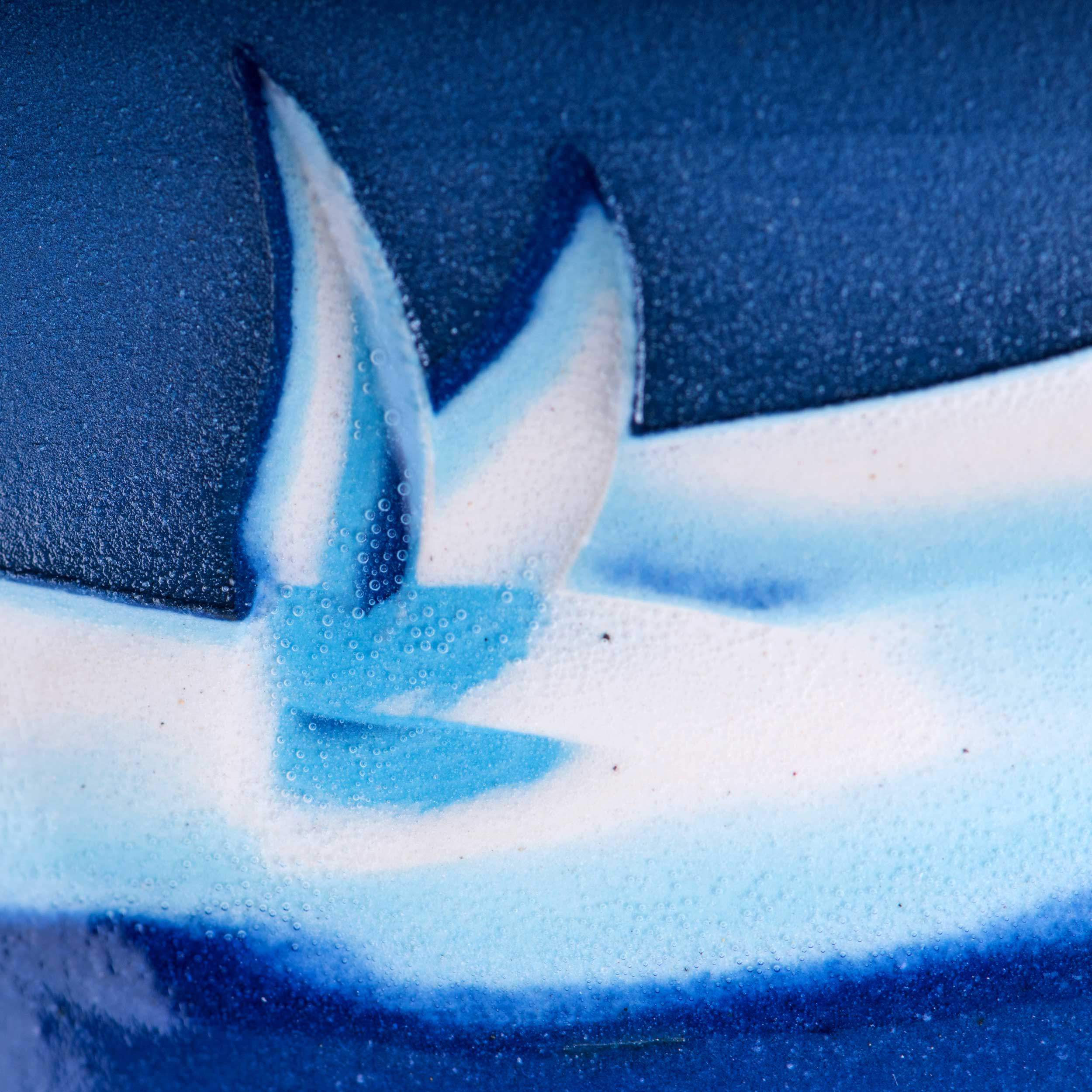Ceramic Detail Seascape Blue Waves Japanese Style by Rowena Gilb