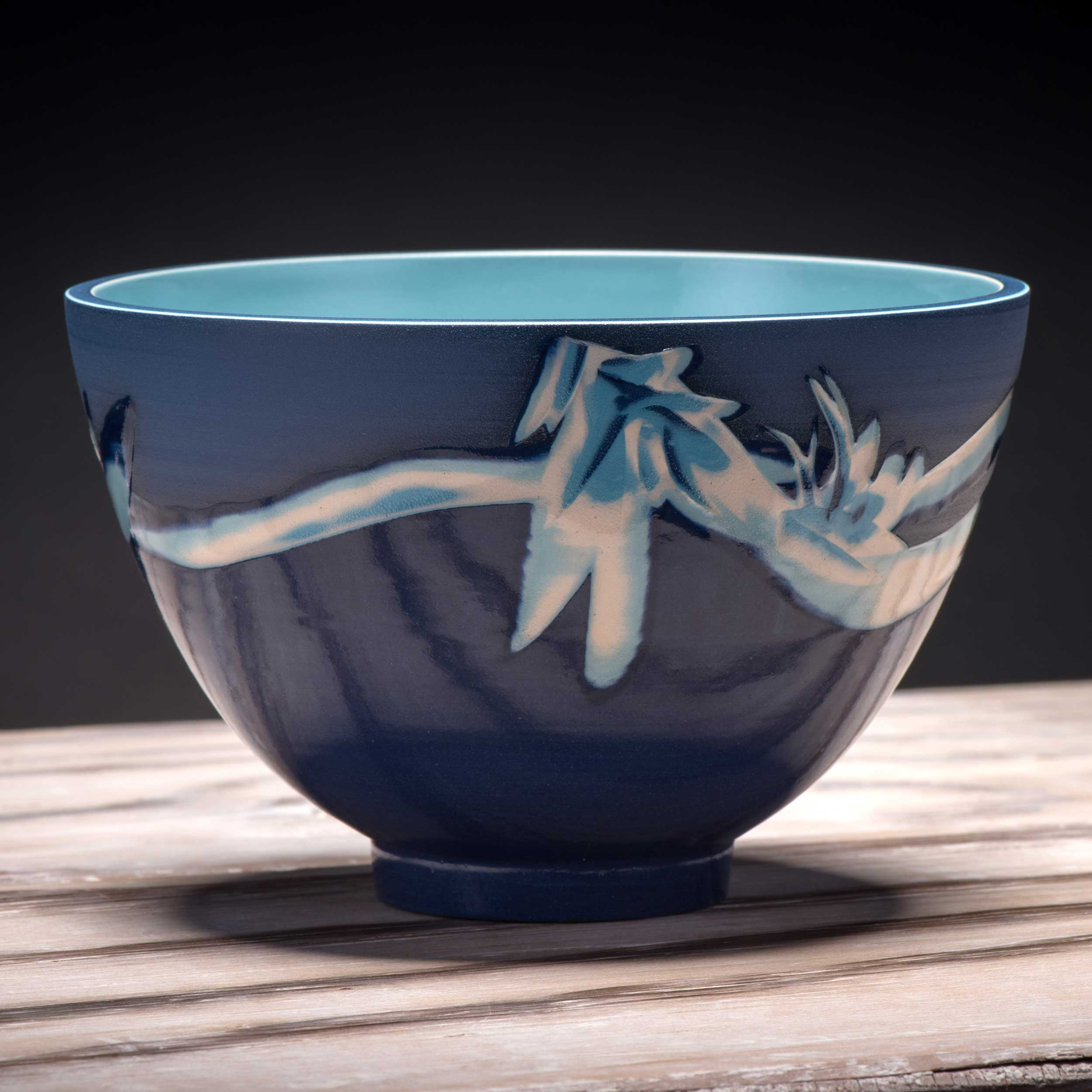 Stormy Sea Art Design Ceramic Bowl by Rowena Gilbert Coast Colle