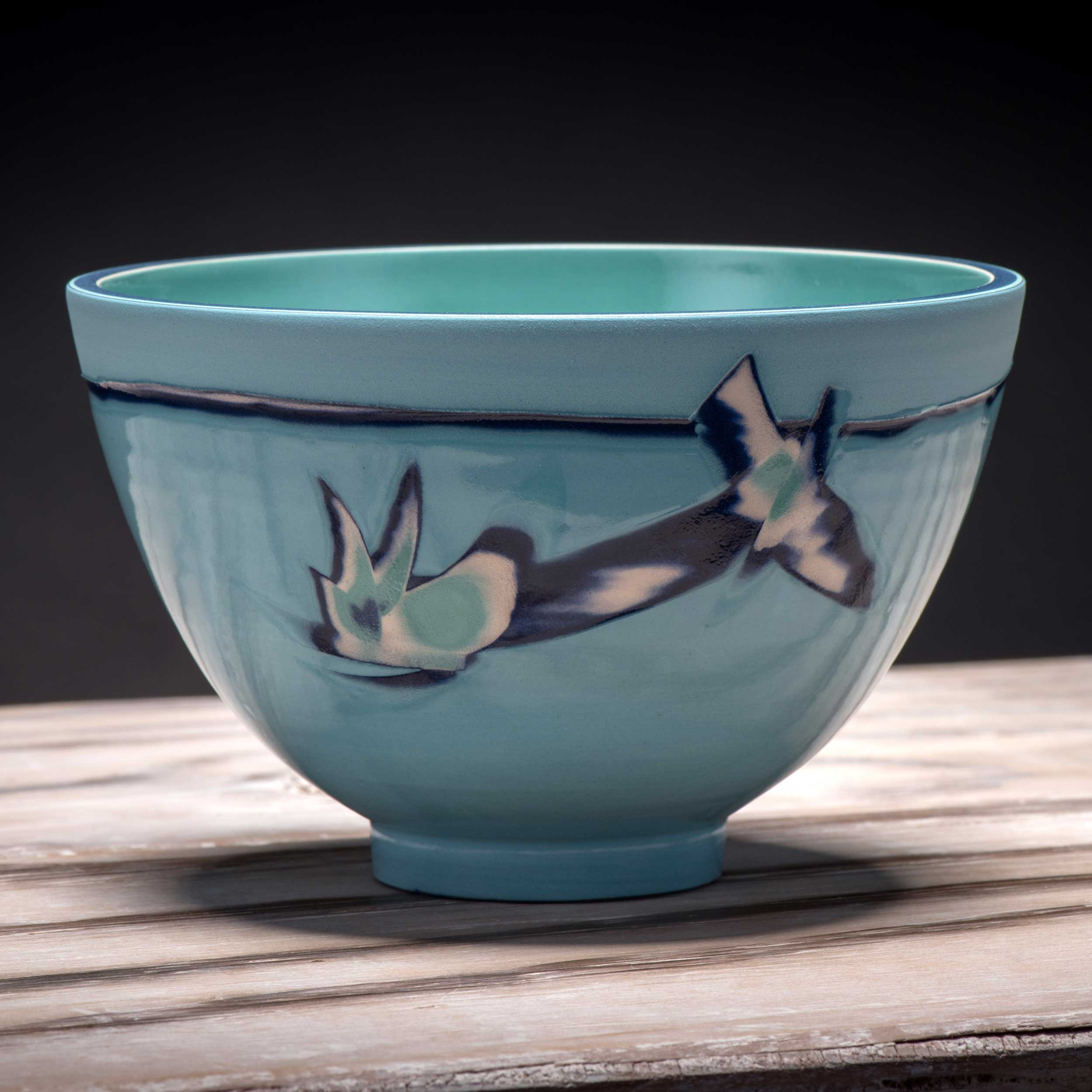 Ceramic Small Bowl Aquamarine Blue by Rowena Gilbert Coast Serie