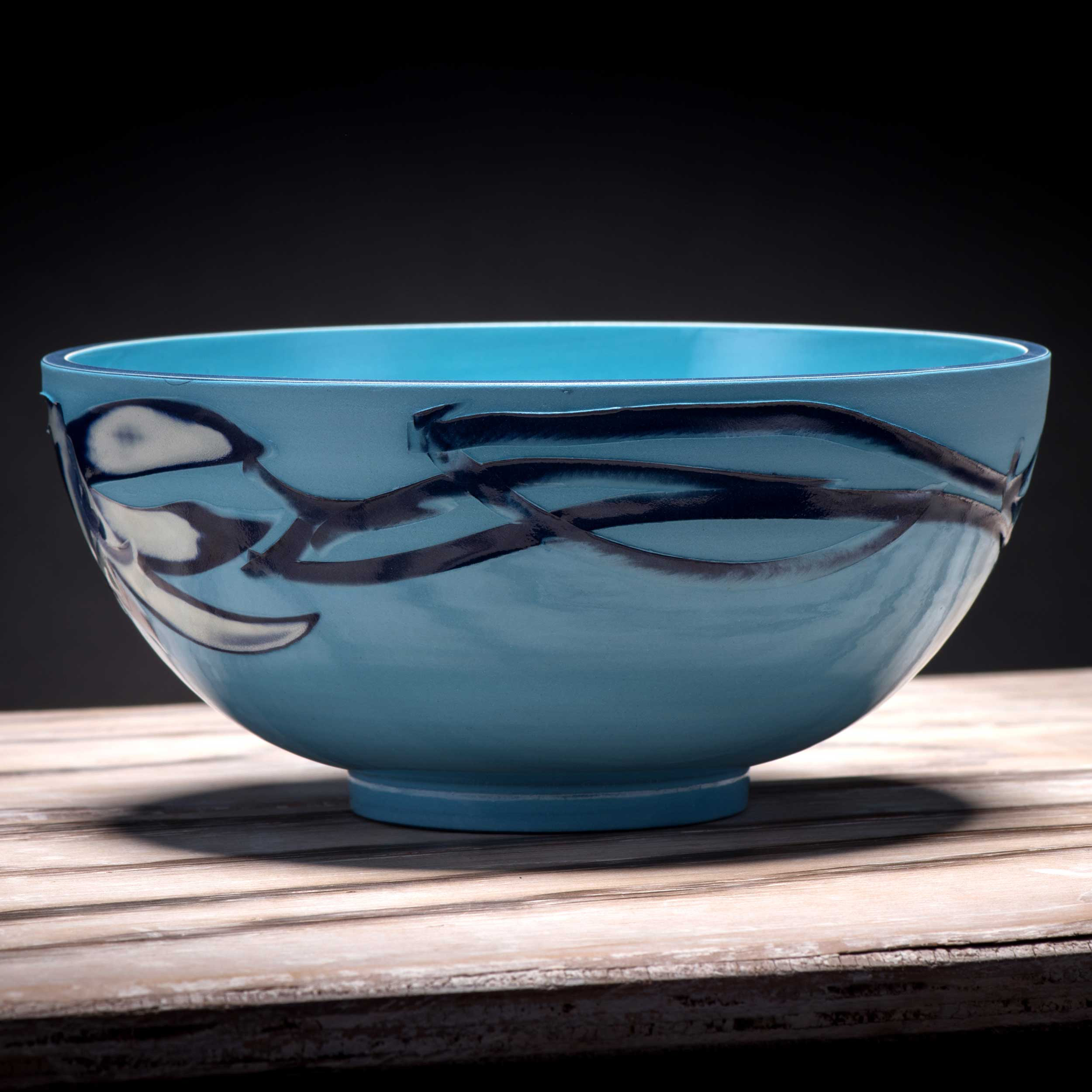 Sea Ripple Pattern Ceramic Bowl by Rowena Gilbert Coast Series