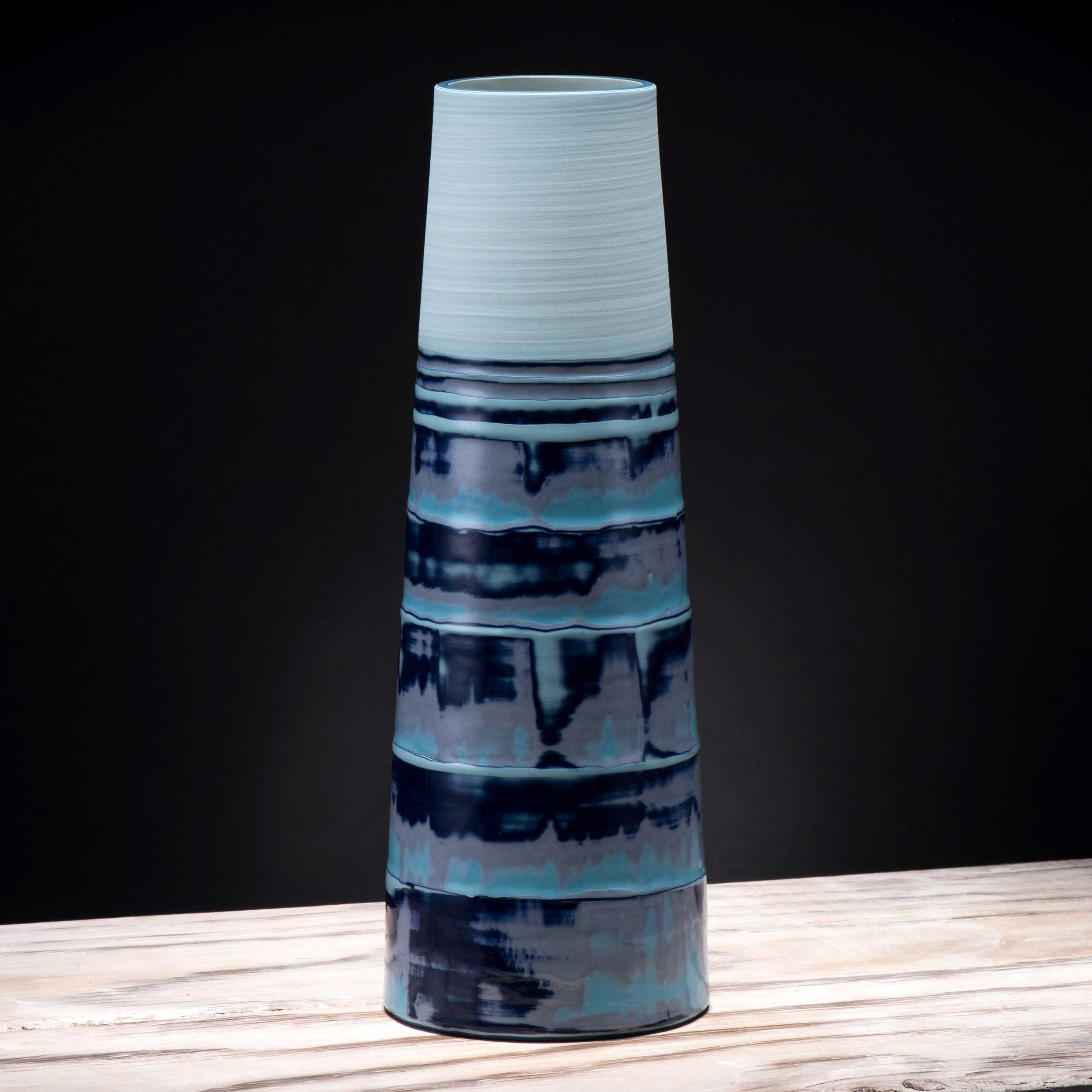 Copy of Turquoise Blue Sea Wave Ceramic Stem Vase by Rowena Gilbert