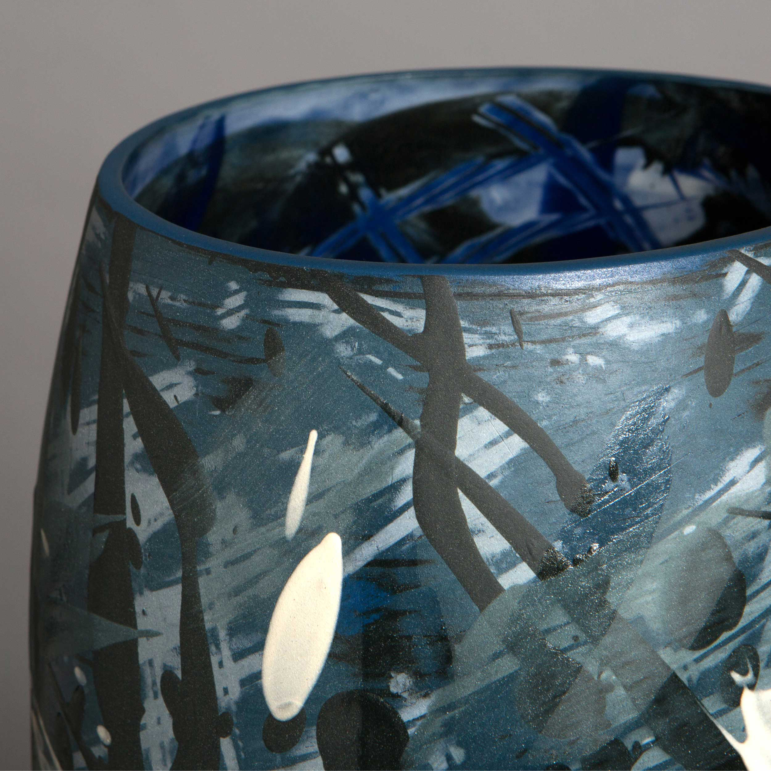 Splashing Waves Ceramic Vase Detail by Rowena Gilbert