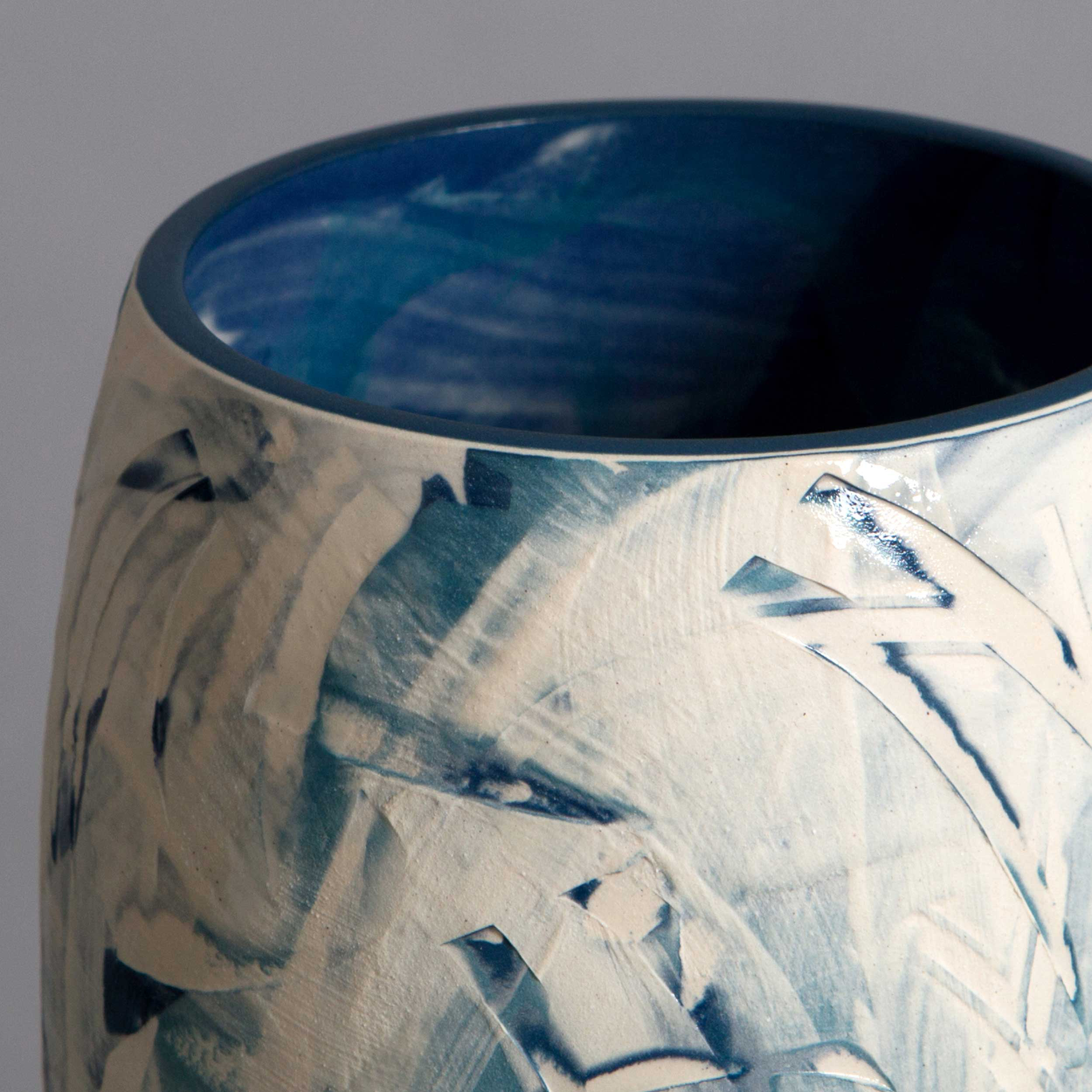 White Waves Ceramic Vase Detail
