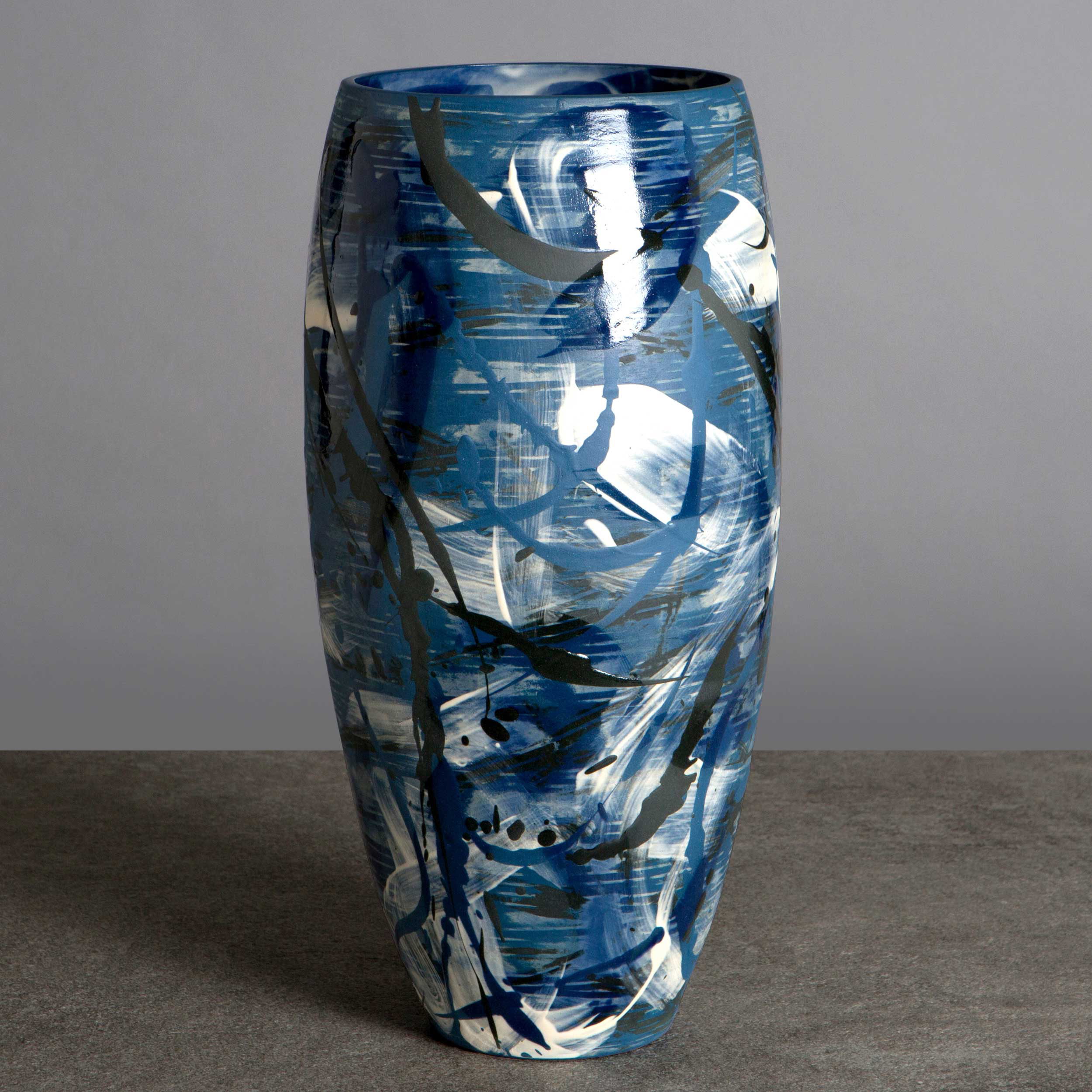 Blue Waves Ceramic Vase by Rowena Gilbert