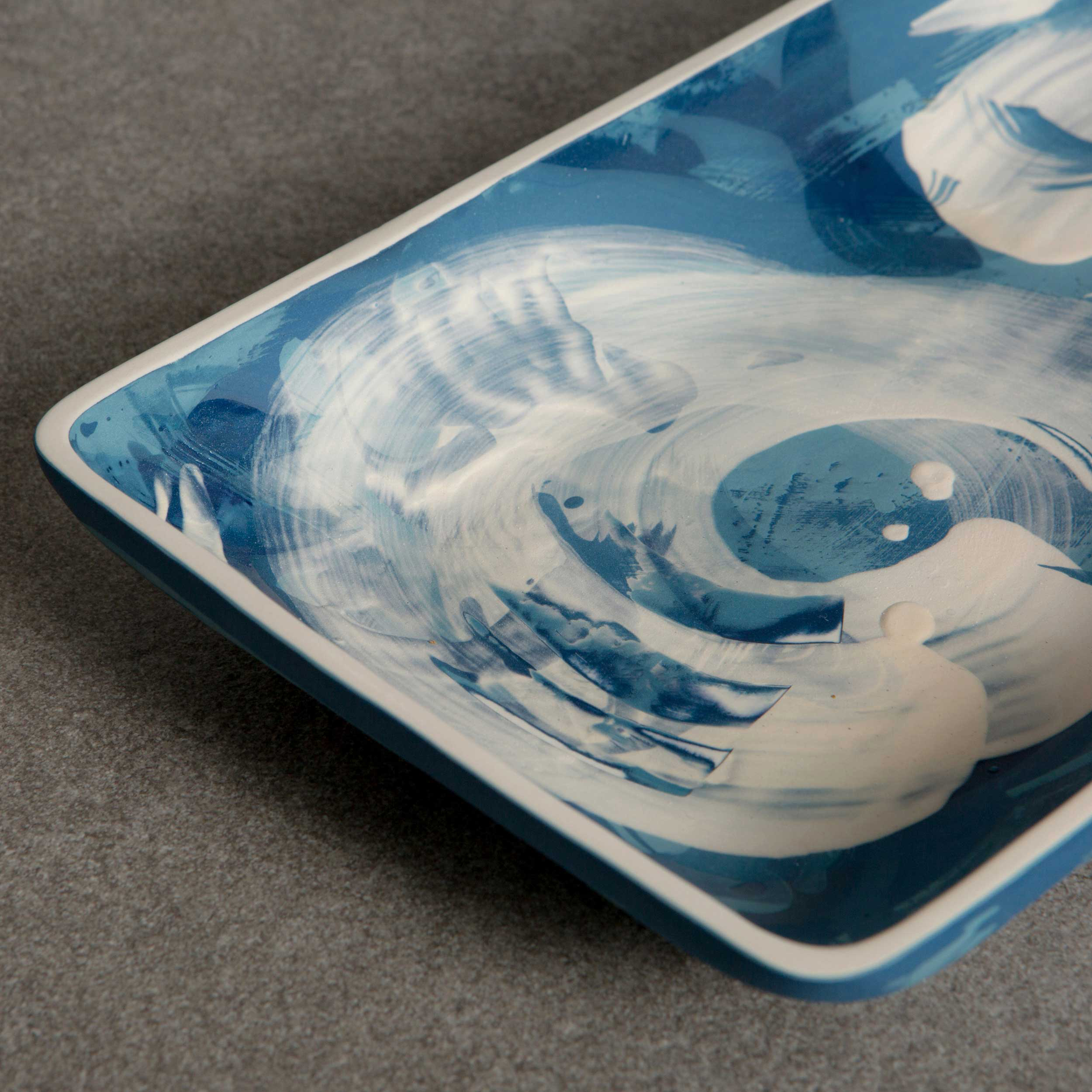 The Great Wave Ceramic Platter by Rowena Gilbert