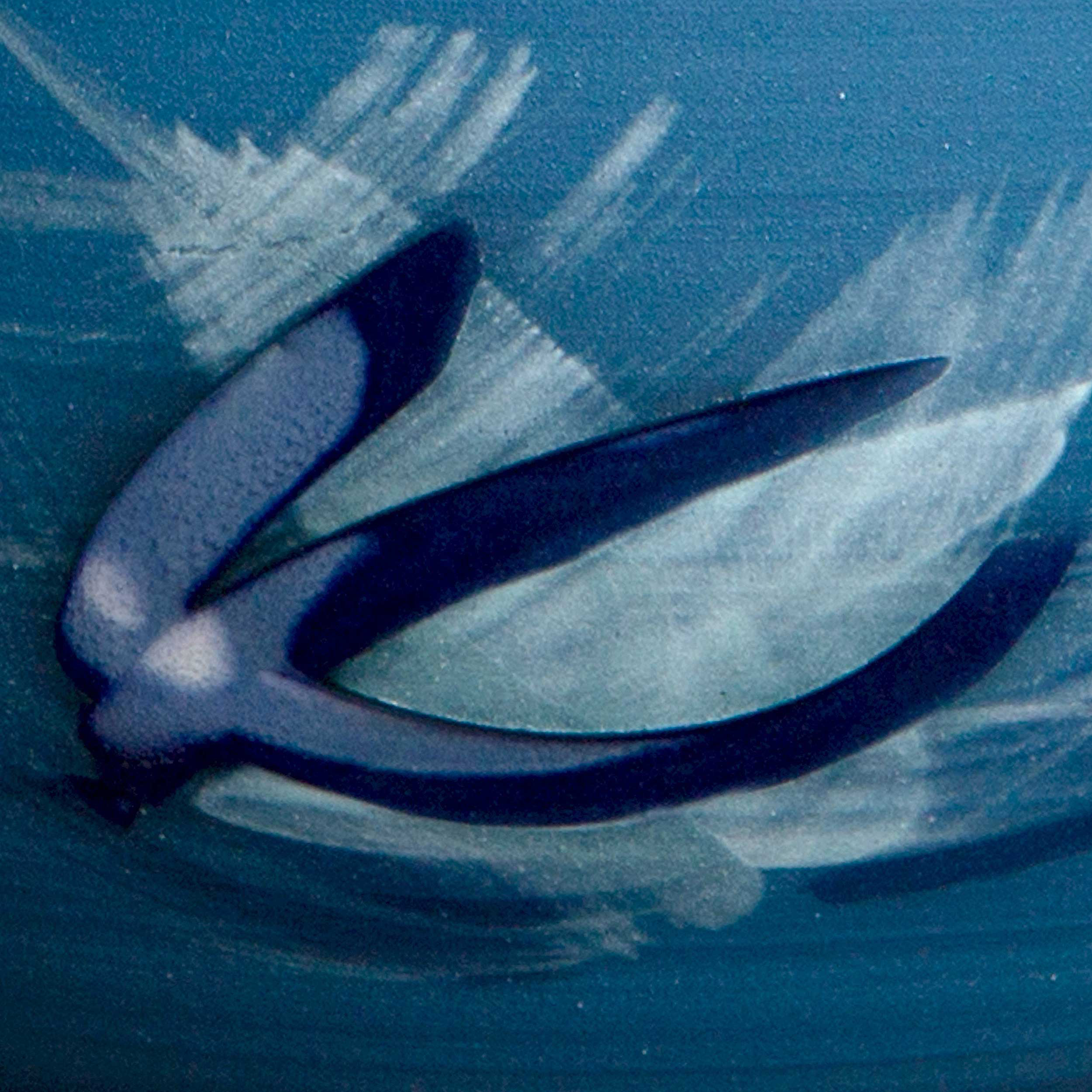 Blue Wave Ceramic Sgraffito Design by Rowena Gilbert