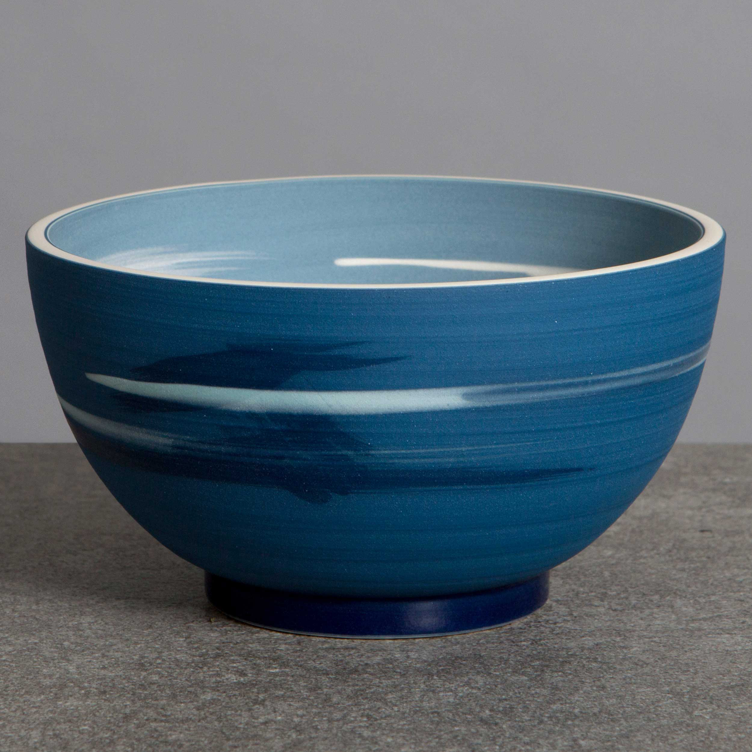 Blue Seascape Ceramic Bowl by Rowena Gilbert