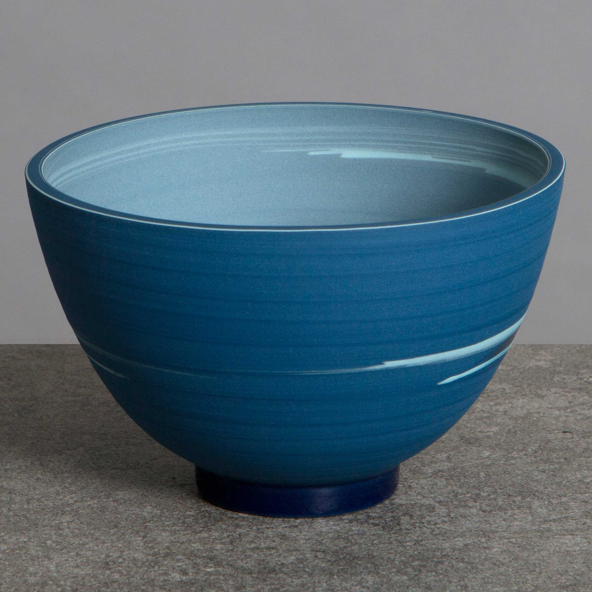 Small Tall Blue Ceramic Bowl by Rowena Gilbert