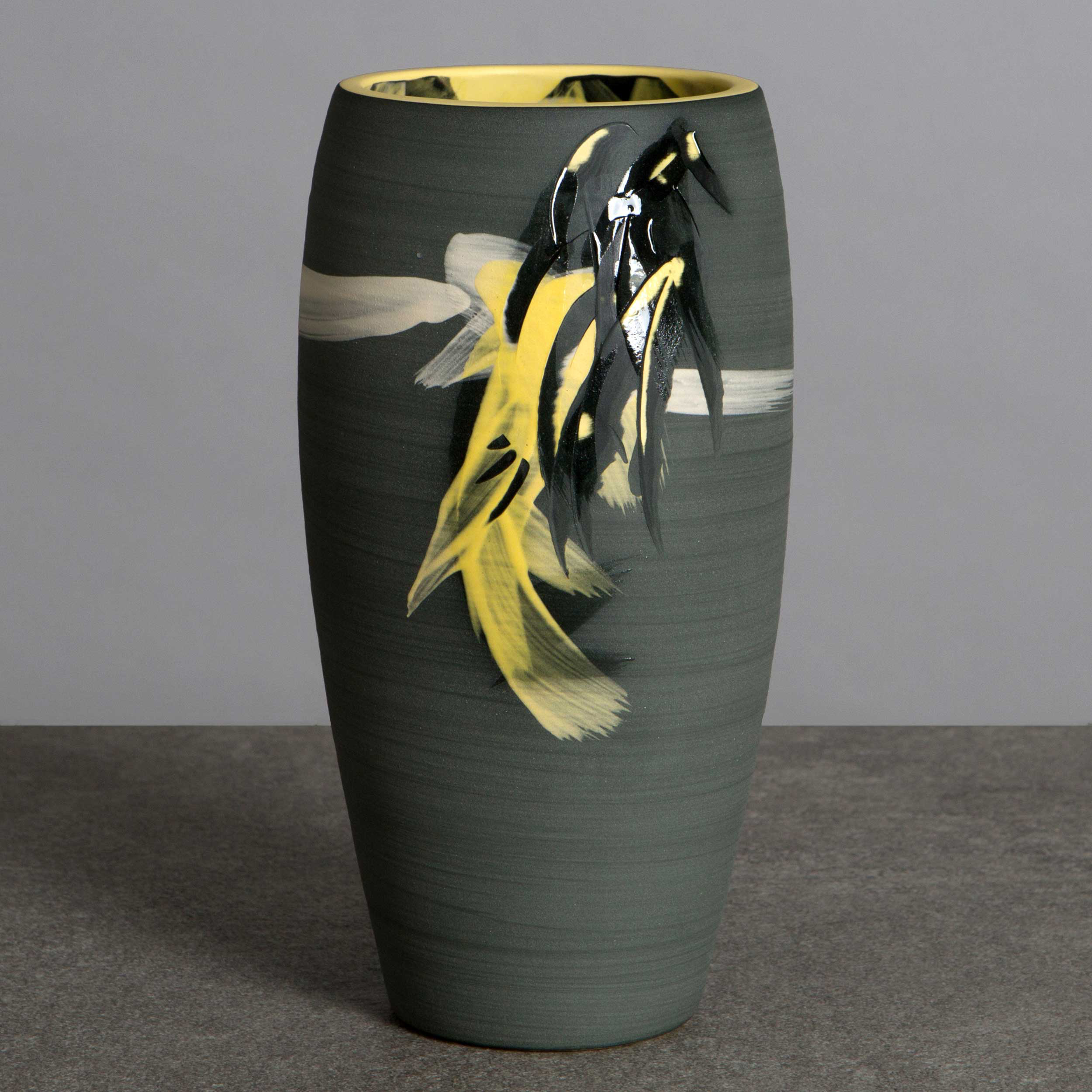 Starry Night Black Ceramic Vase by Rowena Gilbert