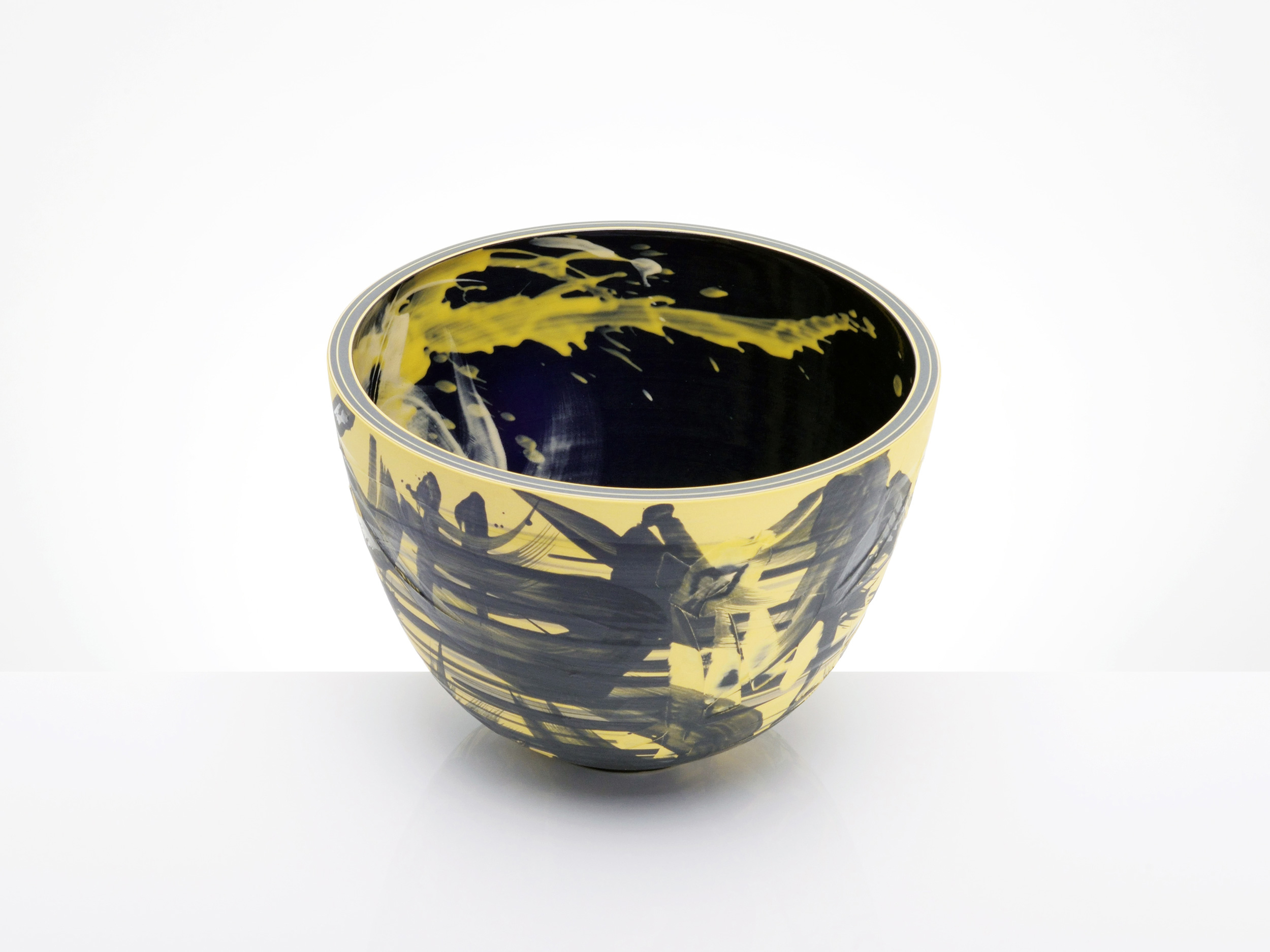 Contemporary Art Yellow Bowl by Rowena Gilbert