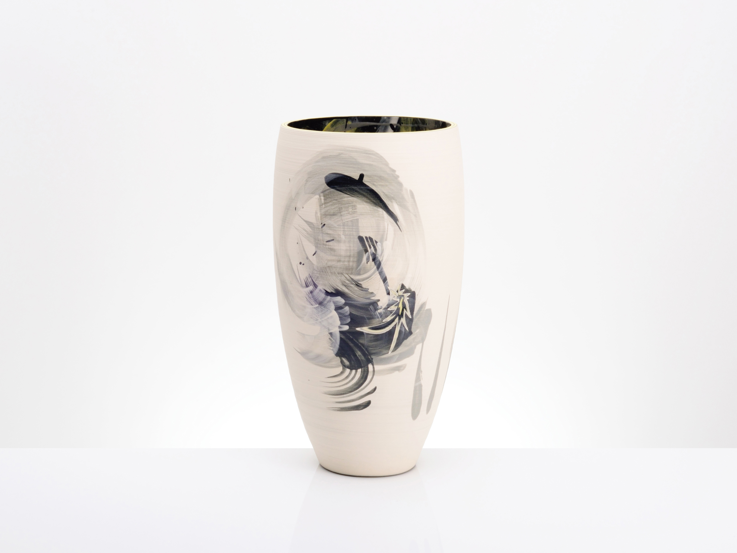 Cream White Contemporary Art Vase by Rowena Gilbert
