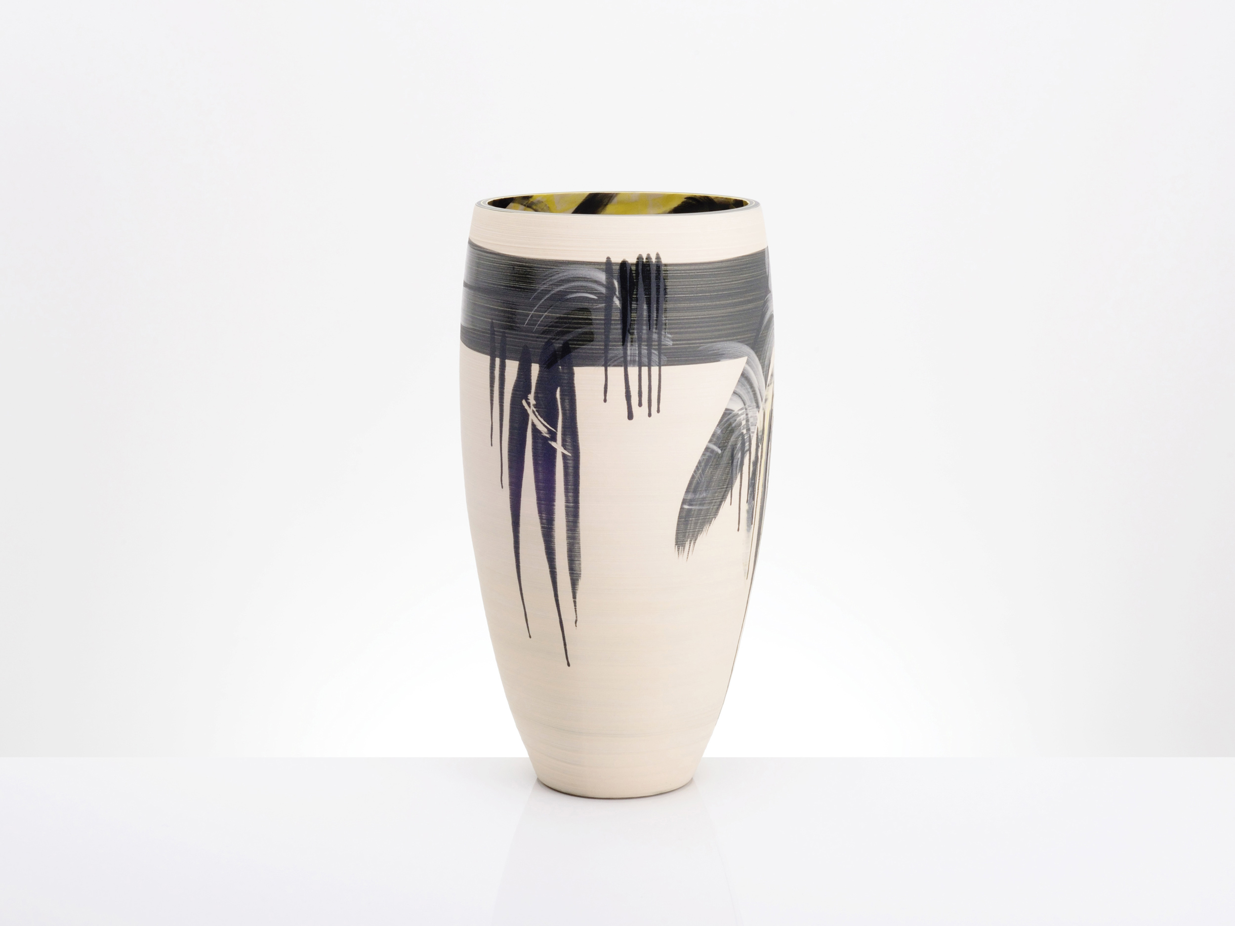 Feng Shui White Black Vase by Rowena Gilbert