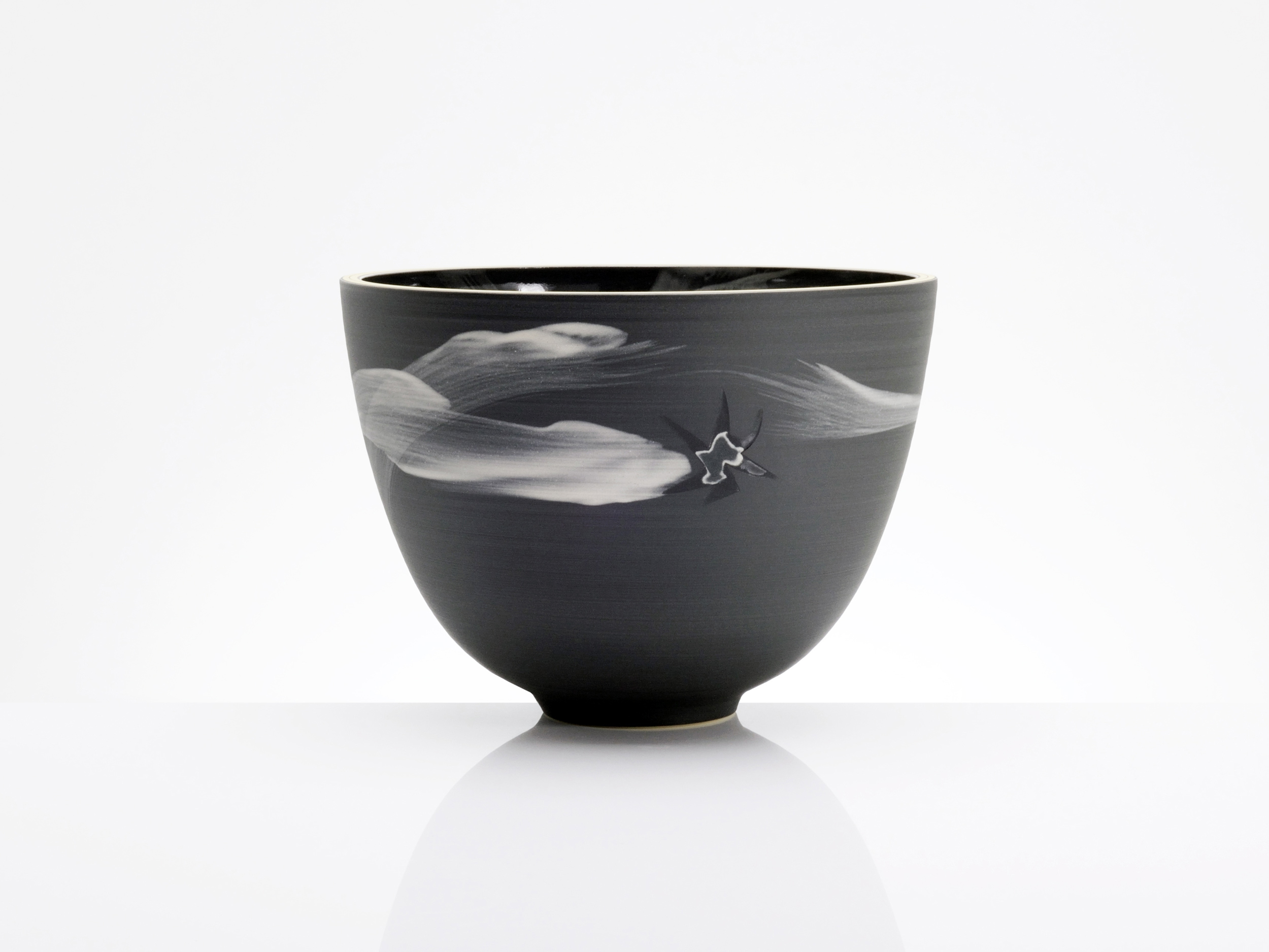 Black Starfigher Ceramic Bowl by Rowena Gilbert