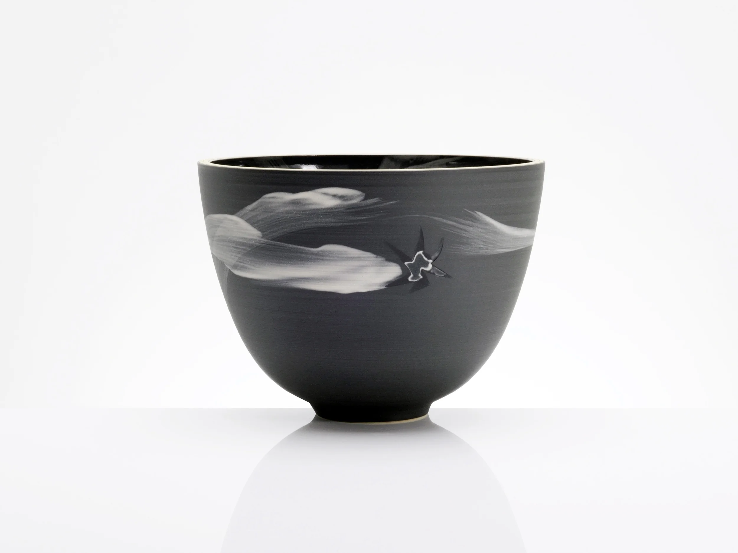 Black Starfigher Ceramic Bowl by Rowena Gilbert