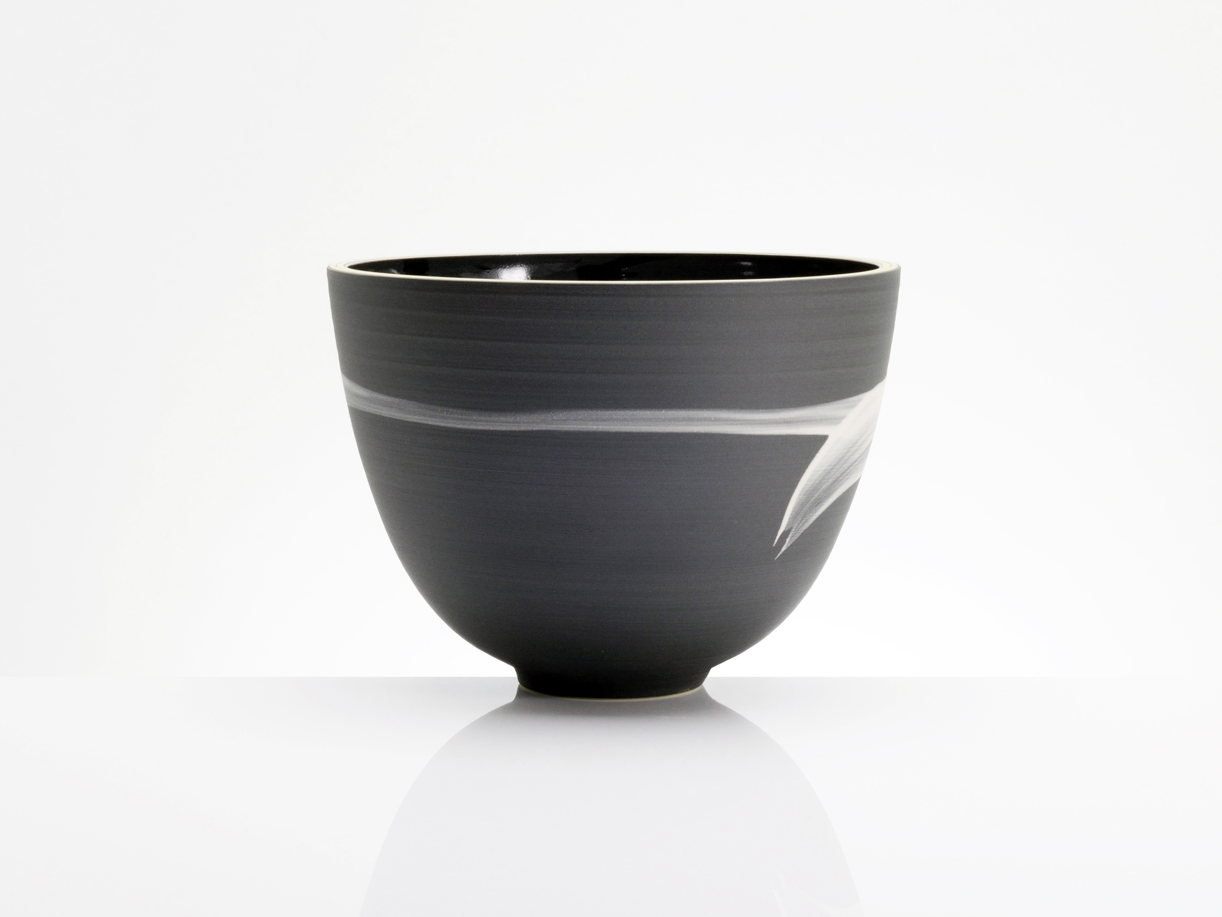 Simple Brush Stroke Charcoal Bowl by Rowena Gilbert