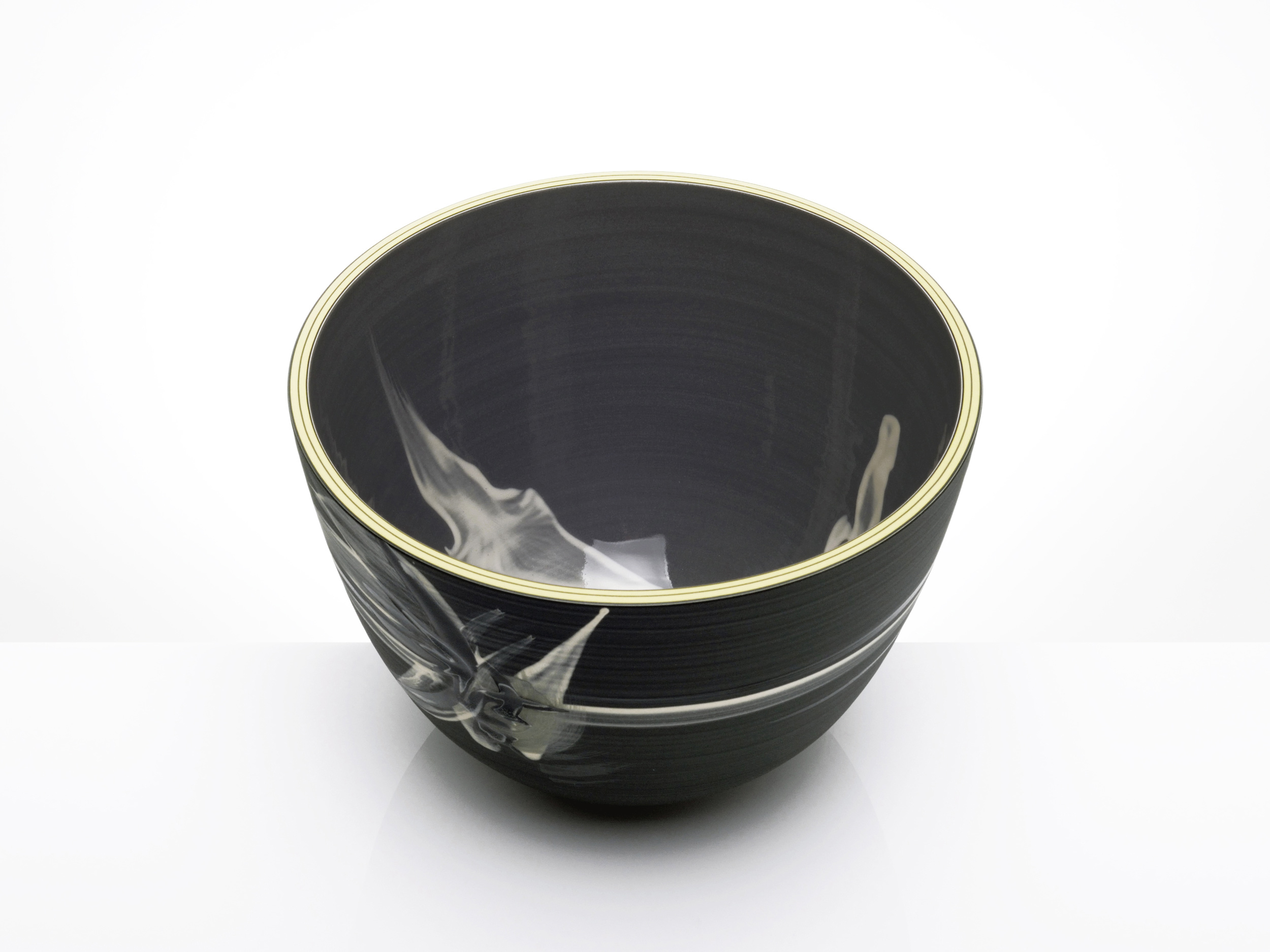 Smoke Design Grey Black Bowl by Rowena Gilbert