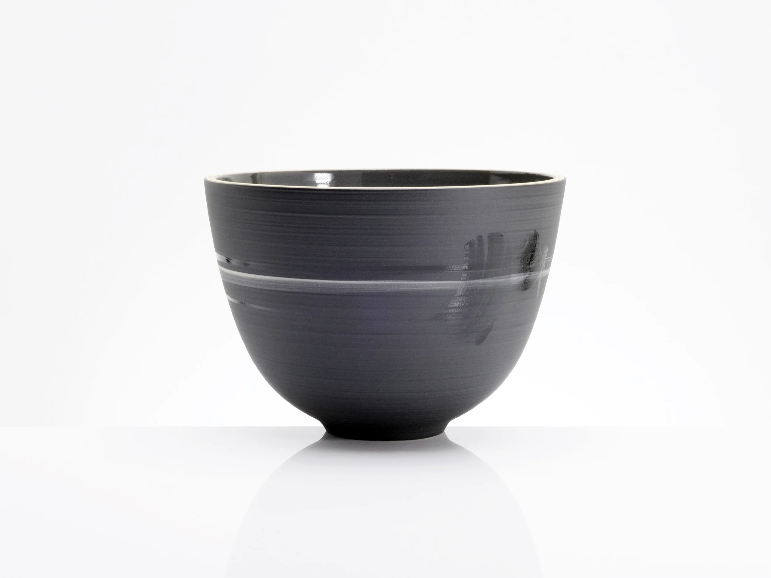 Elegant Harmony Black Ceramic Bowl by Rowena Gilbert