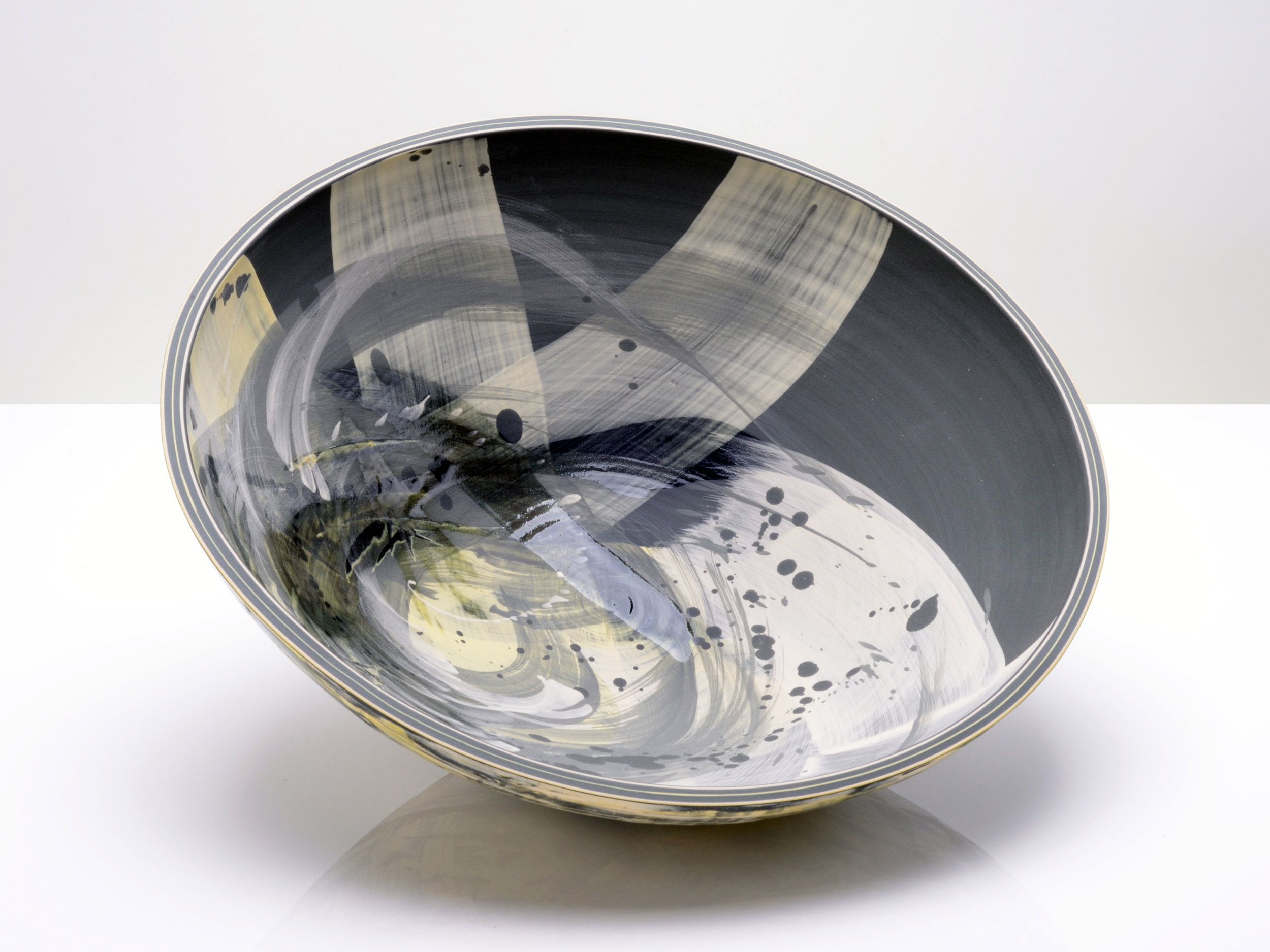 Dramatic Japanese Space Art Bowl by Rowena Gilbert