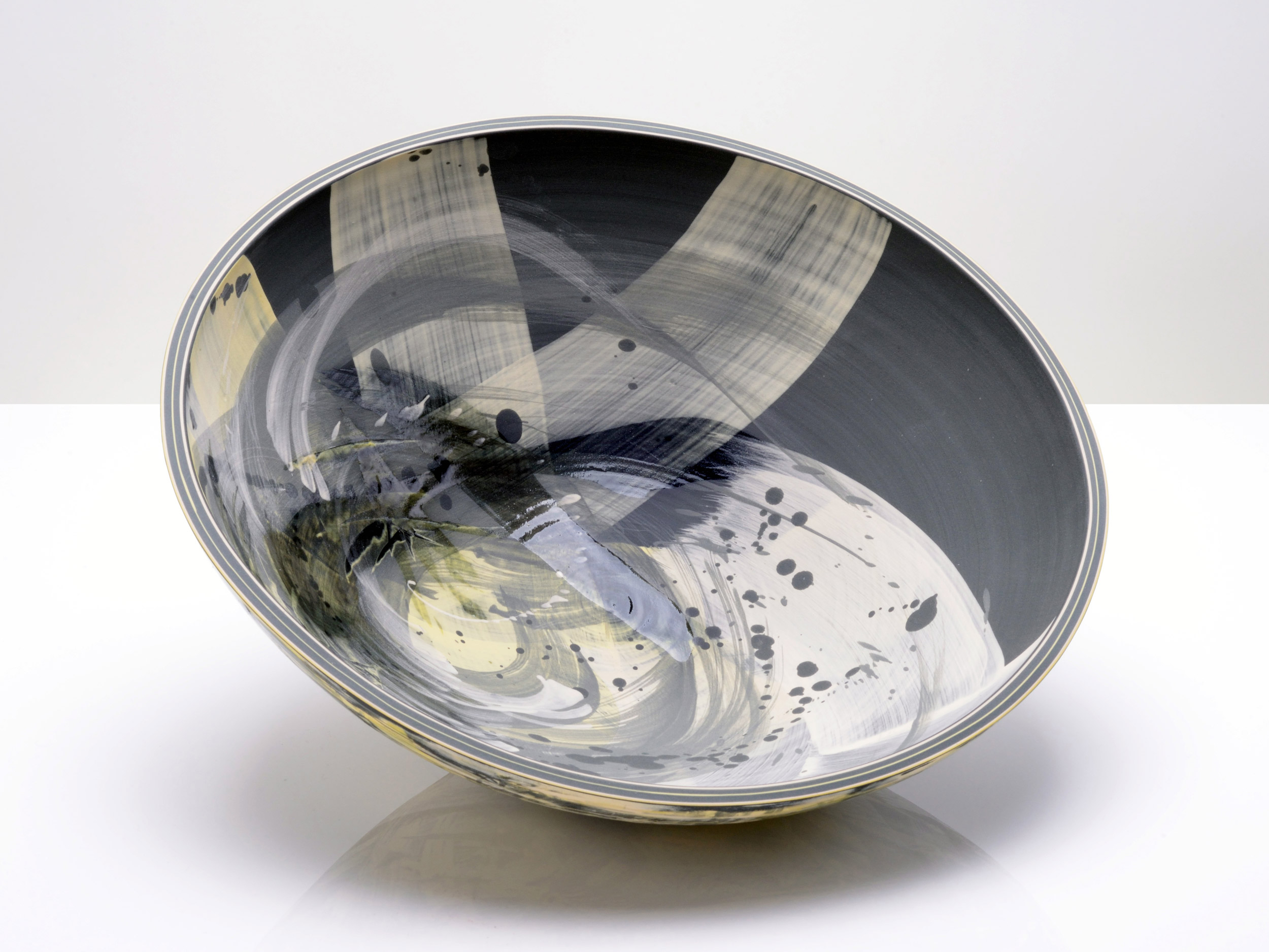 Dramatic Supernova Ceramic Bowl by Rowena Gilbert