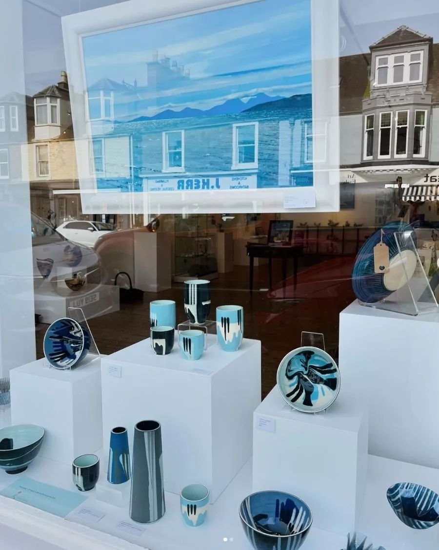 Repost from&nbsp;@whitehousegalleryscotland

(Yesterday was)&nbsp;#worldparkinsonsday&nbsp;so we have a blue window to show our support. You can find out more by visiting&nbsp;@parkinsonsuk

Window features work by @rowenagilbertceramics&nbsp;@amanda