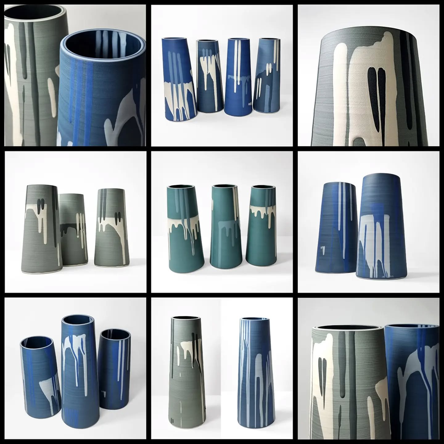 My new &quot;Waterfall&quot; Ceramic Stem Vases are now available online (clickable link up at the top of my instagram profile page)&nbsp;www.annanart.com/artist/123227/rowena-gilbert&nbsp; For those not near/able to visit my Glasgow gallery, do plea