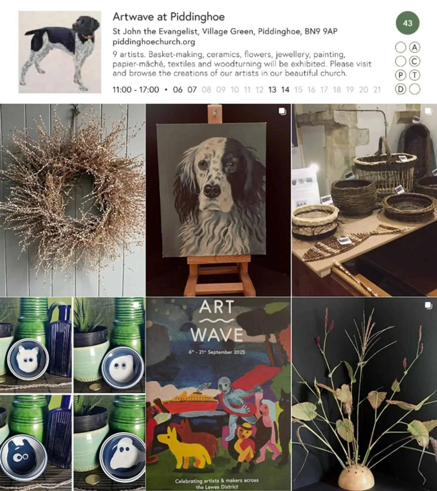 As part of the Rural Trail in Artwave Festival (a celebration of Artists and Makers across the Lewes District) I am showing some of my cuter little ceramic pieces (plus other ceramic works), together with 8 artist-makers (basket-making, flowers, jewe