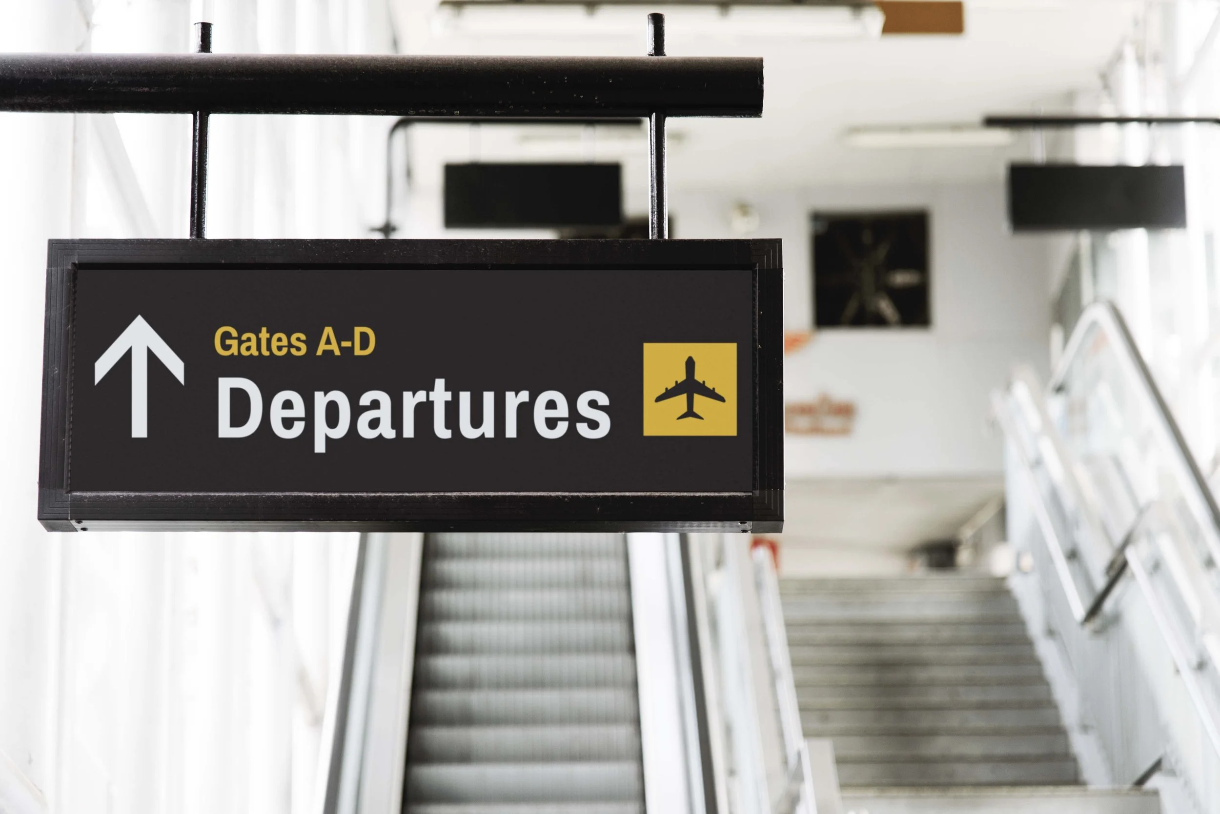 Airport sign for departures