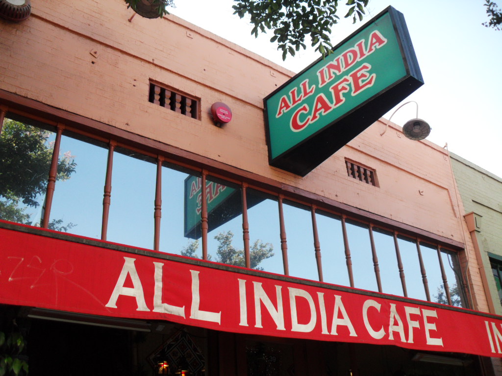  The front entrance of All India Cafe in Pasadena.  