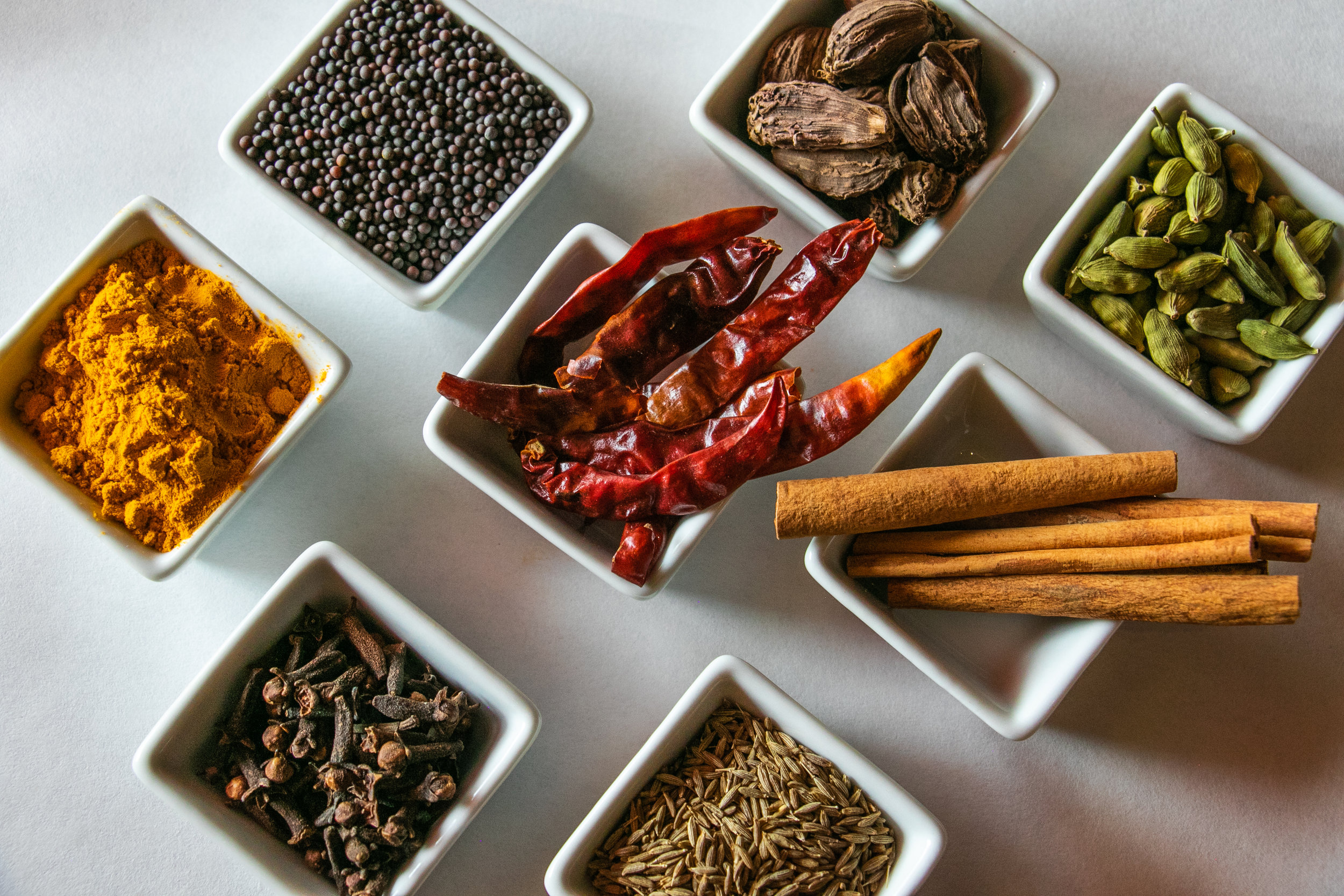  Some fresh spices that we use in our food. 