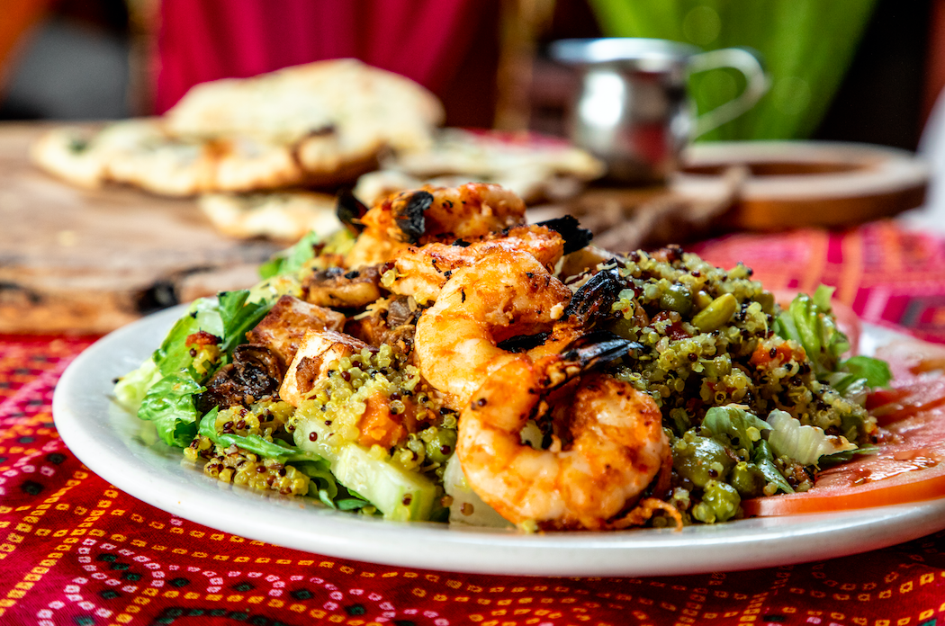  Our summer salad with shrimp. 